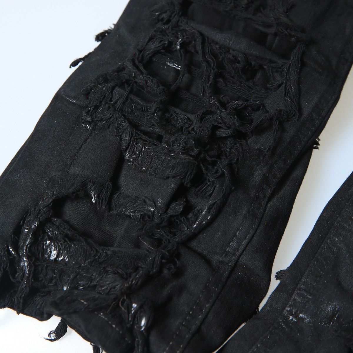 Rick Owens Drkshdw NEW FW22 STROBE FOIL WAXED DETROIT DISTRESSED JEANS SIZE 30 Size US 30 / EU 46 - 5 Thumbnail