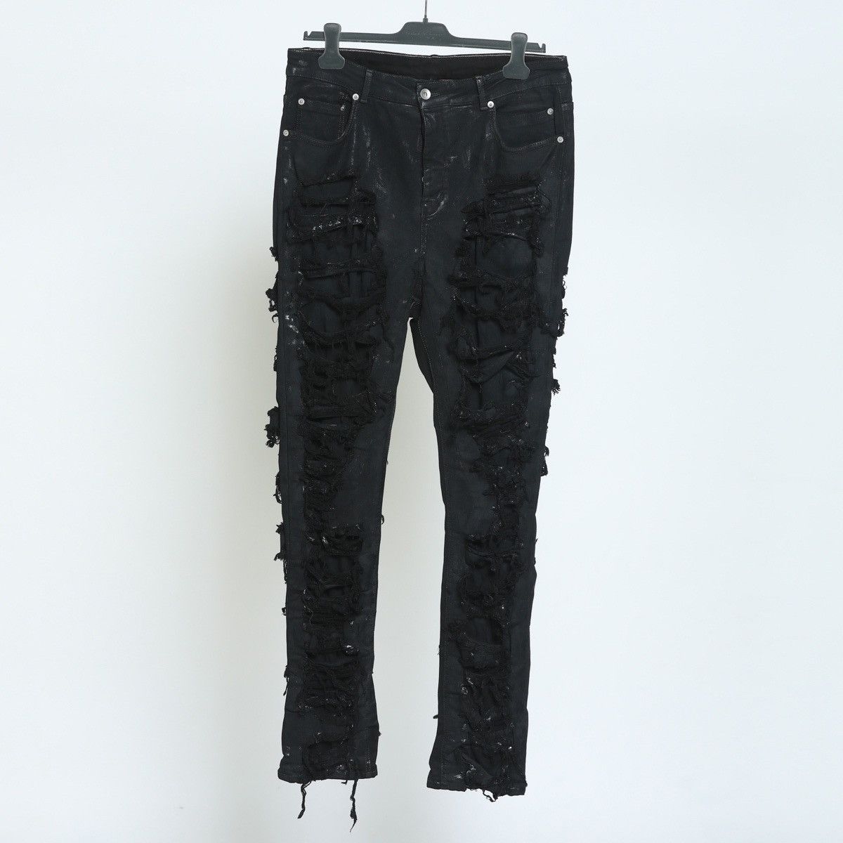 Rick Owens Drkshdw NEW FW22 STROBE FOIL WAXED DETROIT DISTRESSED JEANS SIZE 30 Size US 30 / EU 46 - 2 Thumbnail