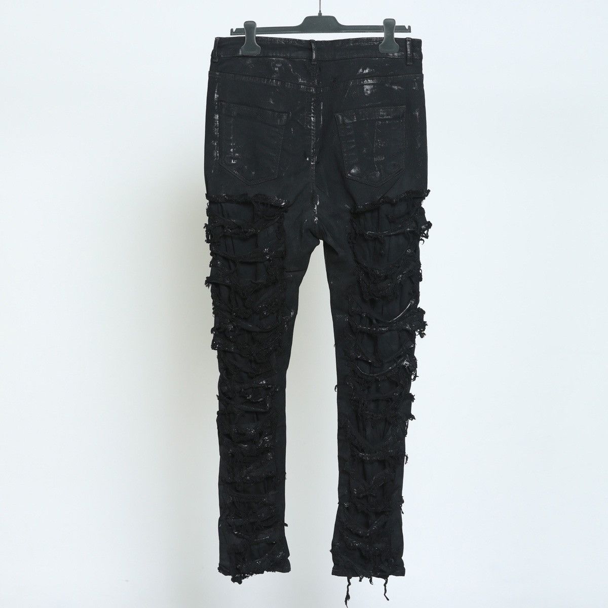 Rick Owens × Rick Owens Drkshdw NEW FW22 STROBE FOIL WAXED DETROIT  DISTRESSED JEANS SIZE 30 | Grailed