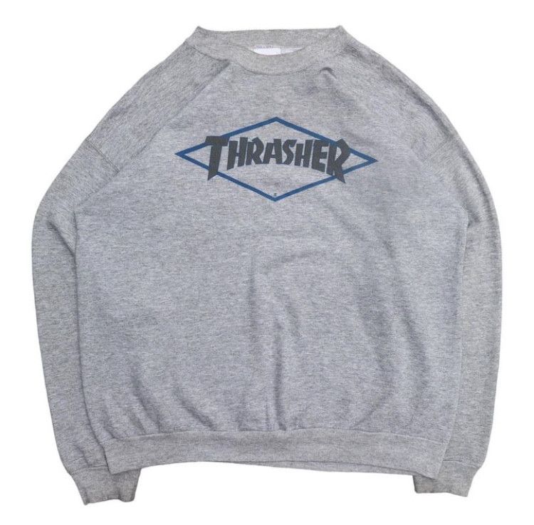 Thrasher THRASHER Printed Sweatshirt Trainer Men's M size cotton black type Vintage Second Hand