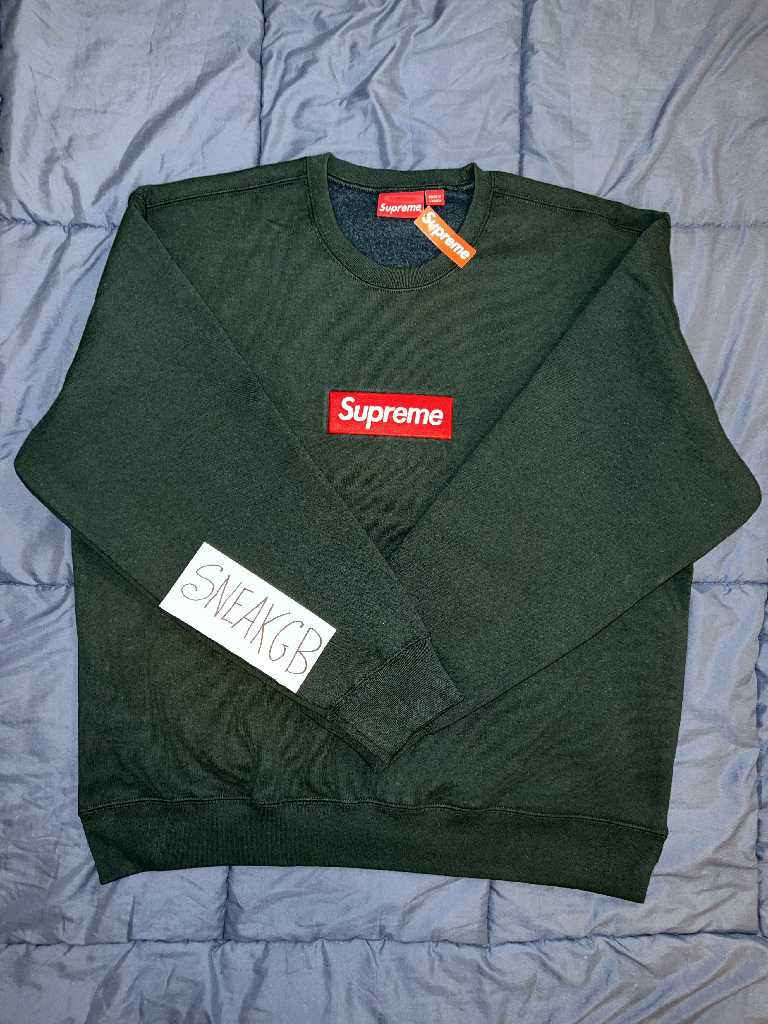 Supreme Supreme Box Logo Crewneck (FW22) Dark Pine | Grailed