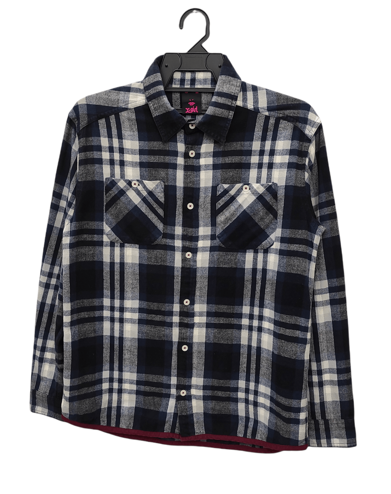X-Girl X Girl flannel shadow plaid quotes button shirt Size L / US 10 / IT 46 - 10 Thumbnail