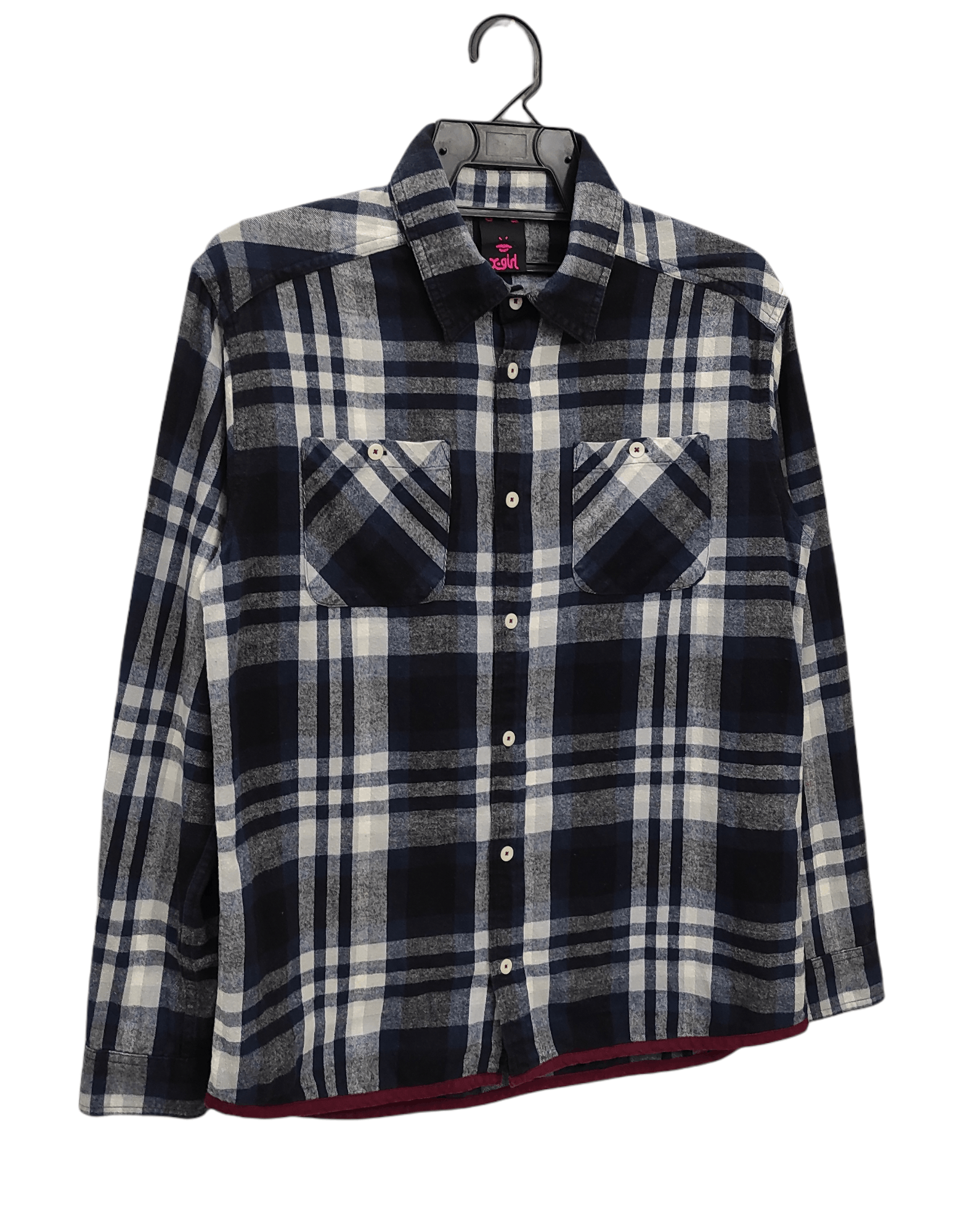 X-Girl X Girl flannel shadow plaid quotes button shirt Size L / US 10 / IT 46 - 9 Thumbnail