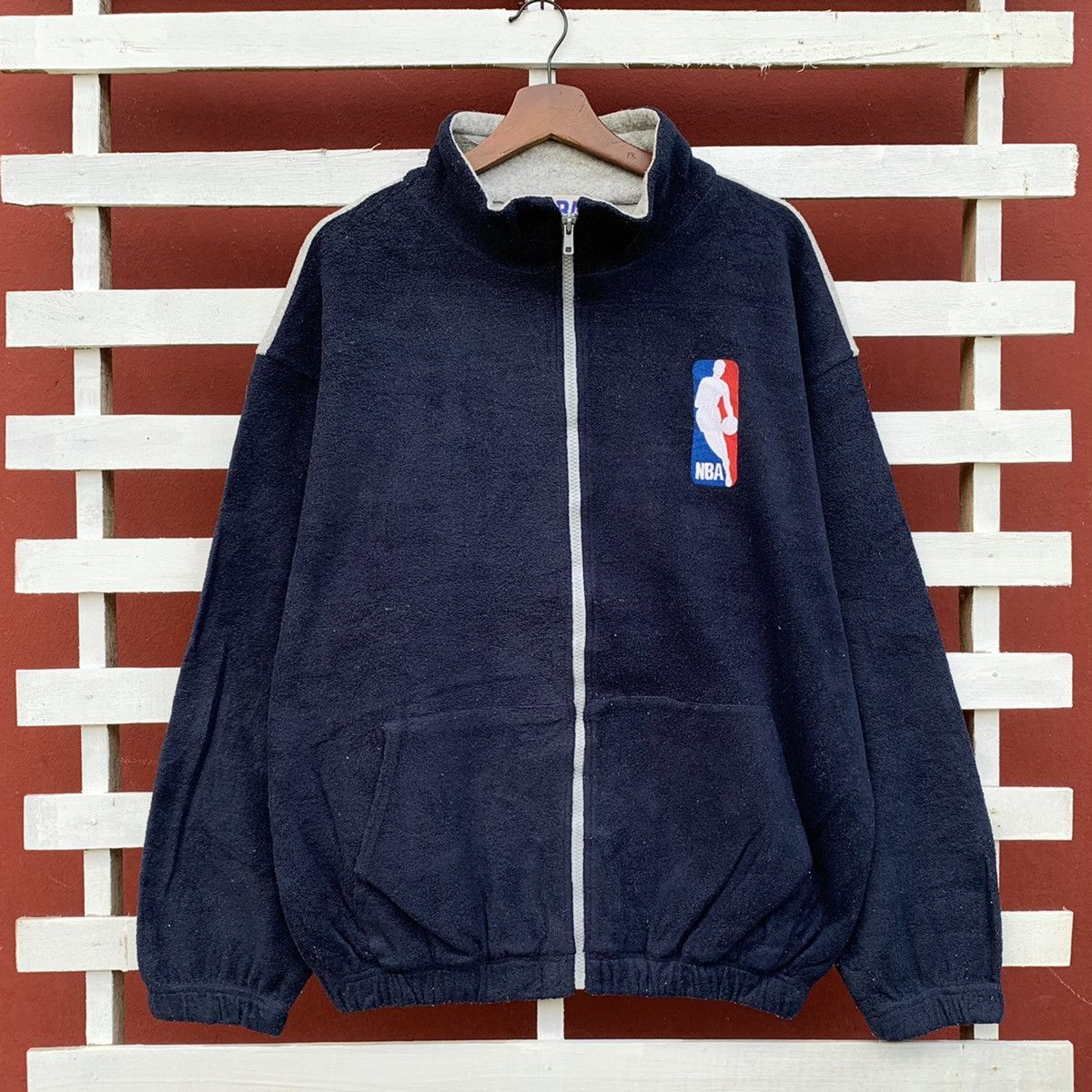 NBA VINTAGE 90s NBA BASKETBALL FLEECE JACKET EMBROIDERED LOGO Size US L / EU 52-54 / 3 - 2 Thumbnail