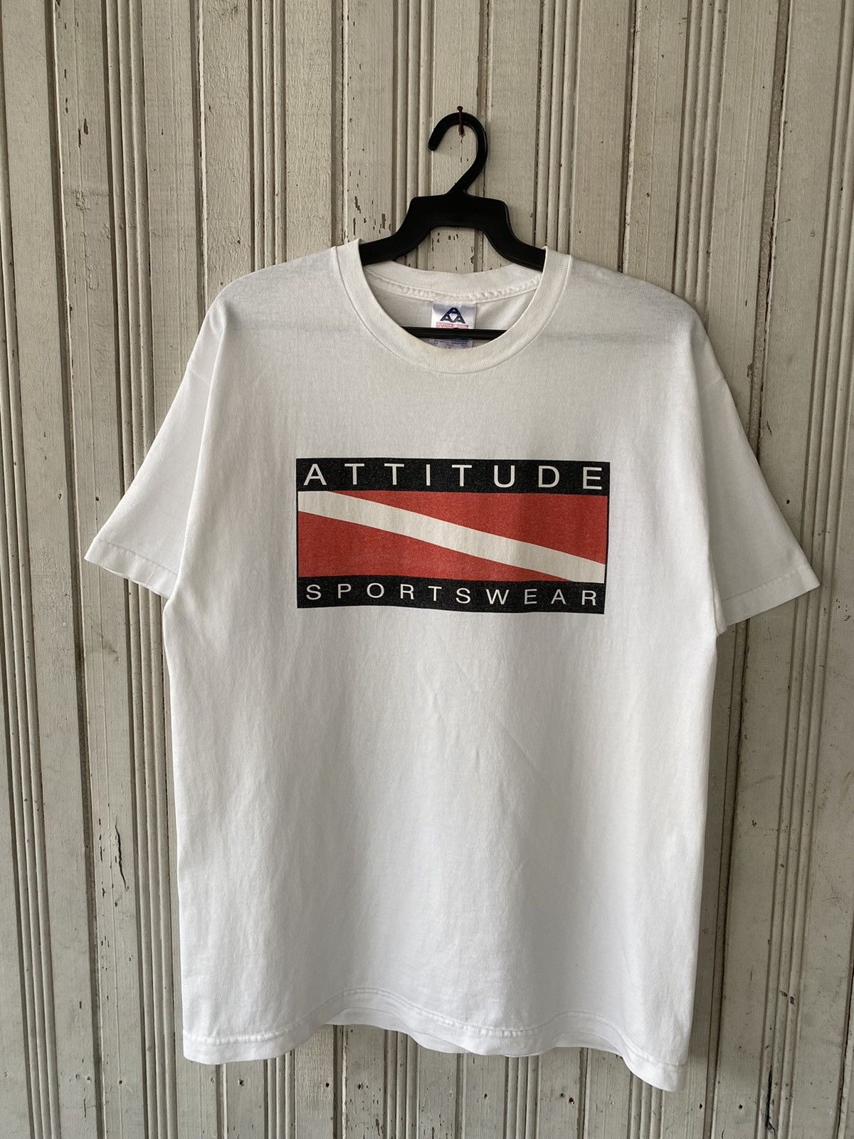 Vintage Vintage 90s Attitude Sportswear T-shirt Size US L / EU 52-54 / 3 - 1 Thumbnail