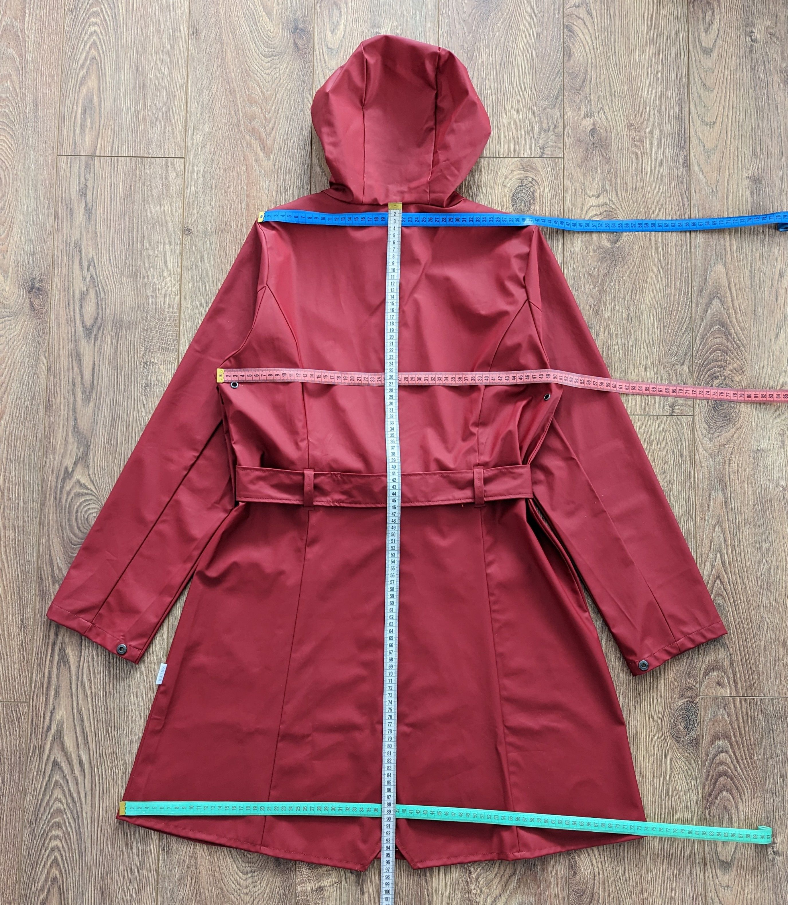 Rains Rains Burgundy Womens Hooded Coat With A Belt Casual Size US M / EU 48-50 / 2 - 19 Thumbnail
