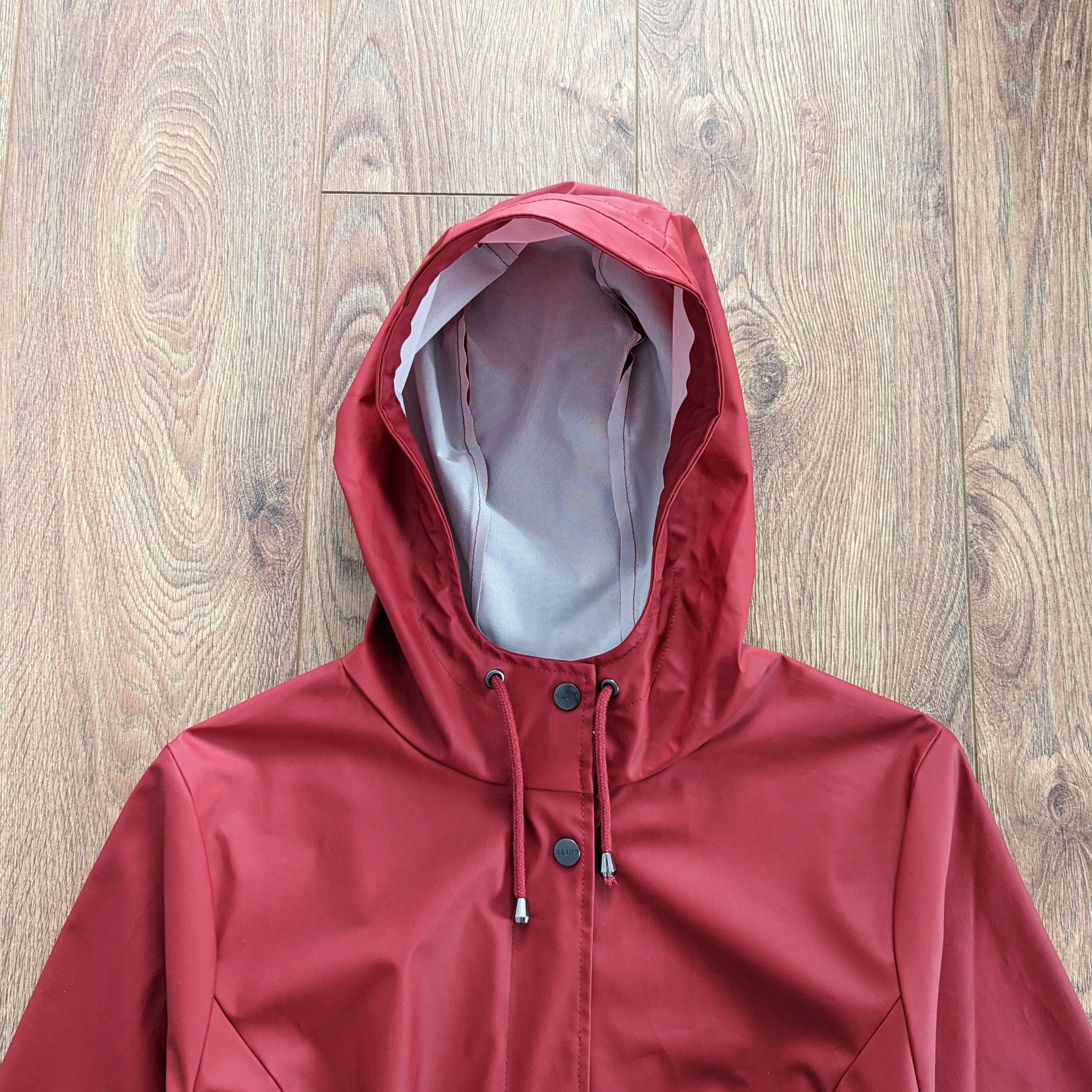 Rains Rains Burgundy Womens Hooded Coat With A Belt Casual Size US M / EU 48-50 / 2 - 6 Thumbnail