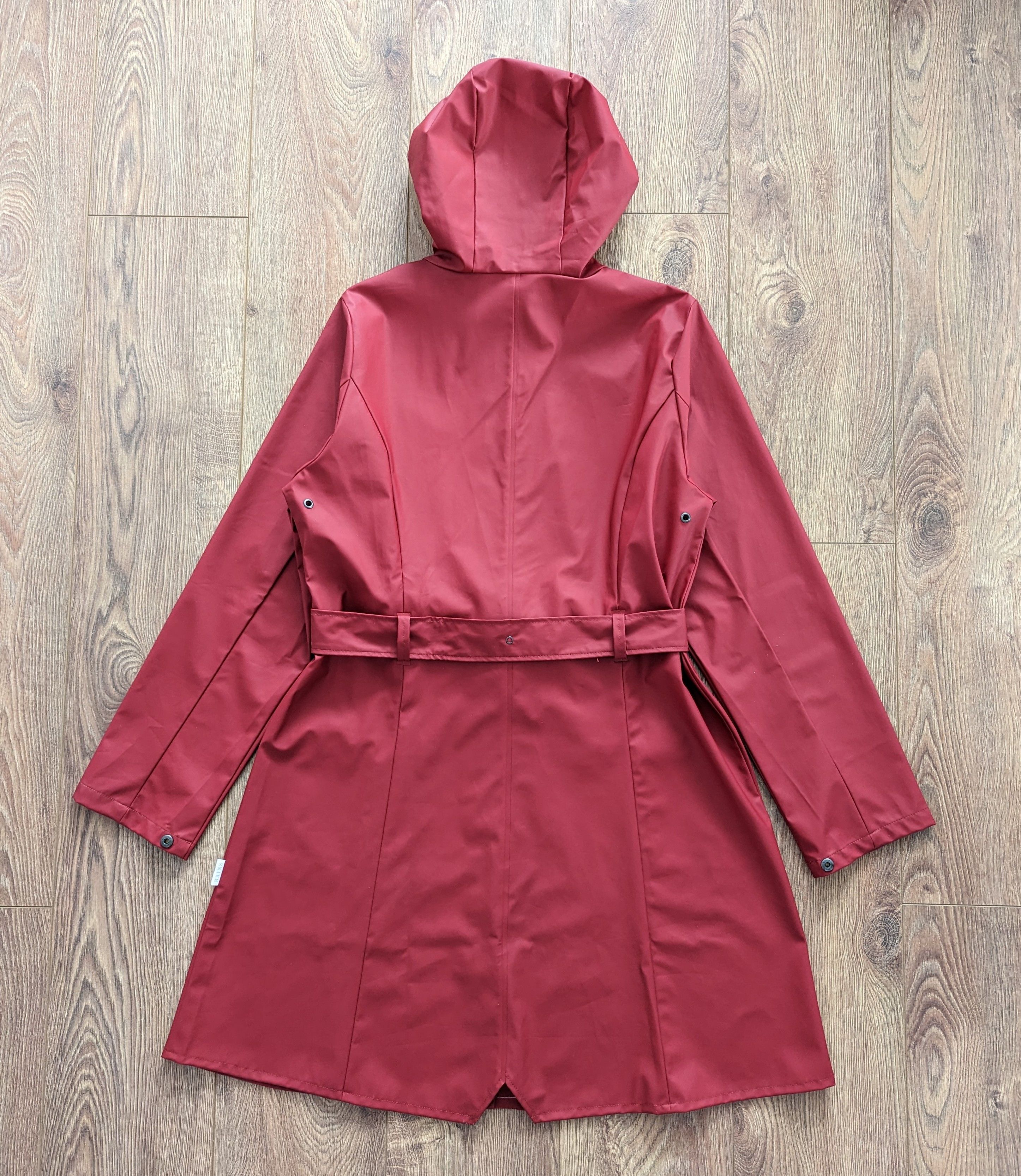 Rains Rains Burgundy Womens Hooded Coat With A Belt Casual Size US M / EU 48-50 / 2 - 17 Thumbnail