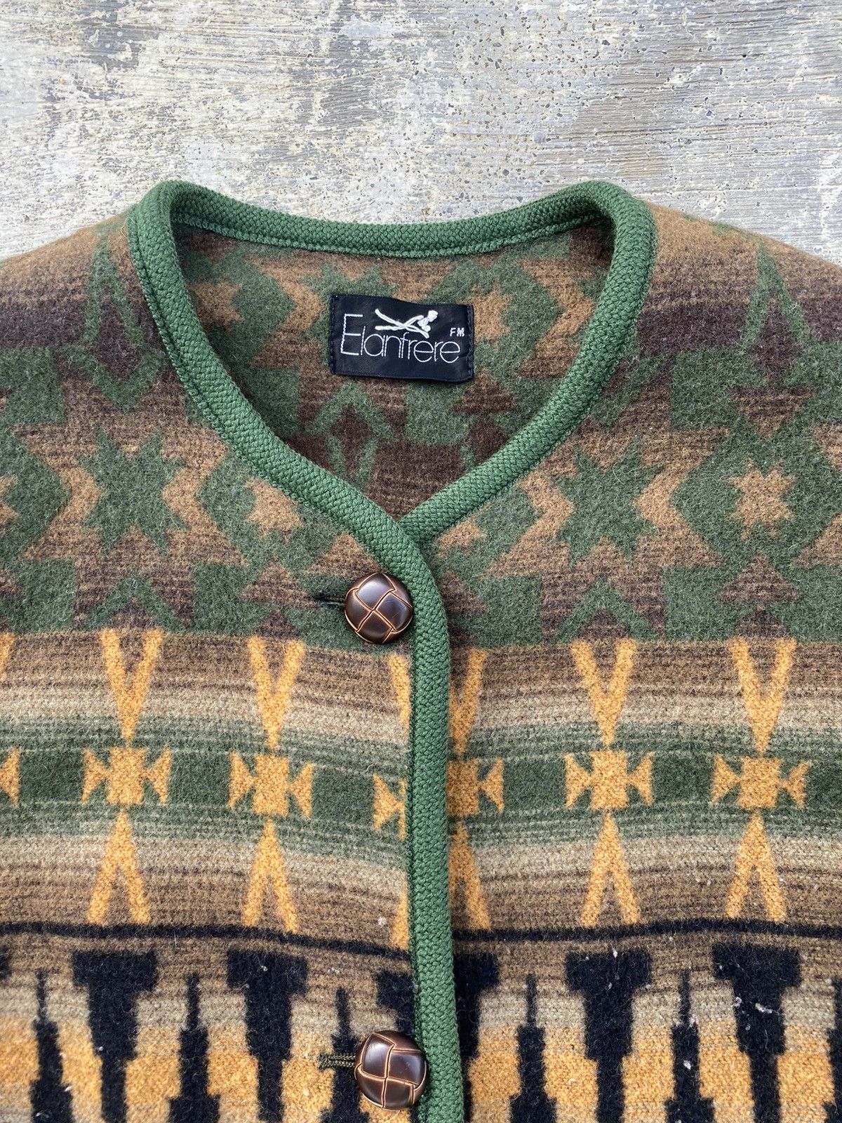 Japanese Brand × Vintage VINTAGE JAPAN AZTEZ NAVAJO NATIVE AMERICA FLEECE CARDIGAN Size US M / EU 48-50 / 2 - 4 Thumbnail