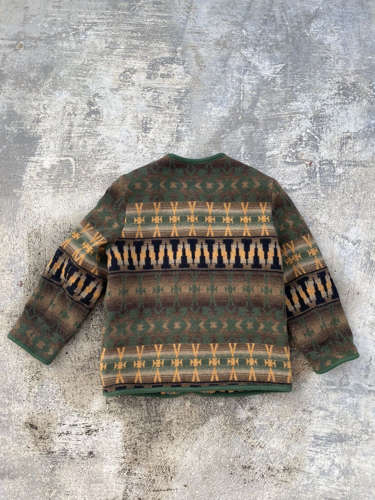 Japanese Brand × Vintage VINTAGE JAPAN AZTEZ NAVAJO NATIVE AMERICA FLEECE CARDIGAN Size US M / EU 48-50 / 2 - 2 Thumbnail