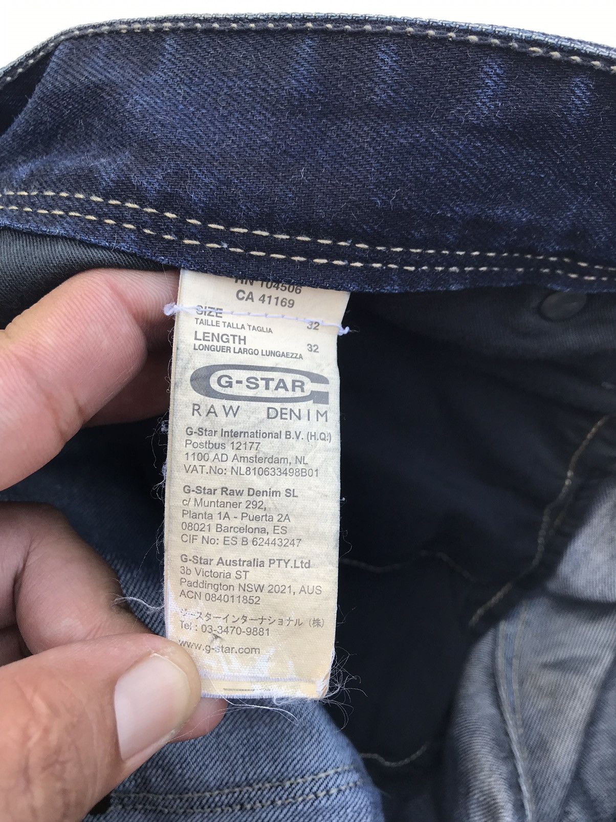 G-Star G Star Raw Men Blue Straight Loose Denim Pants Size US 33 - 16 Thumbnail