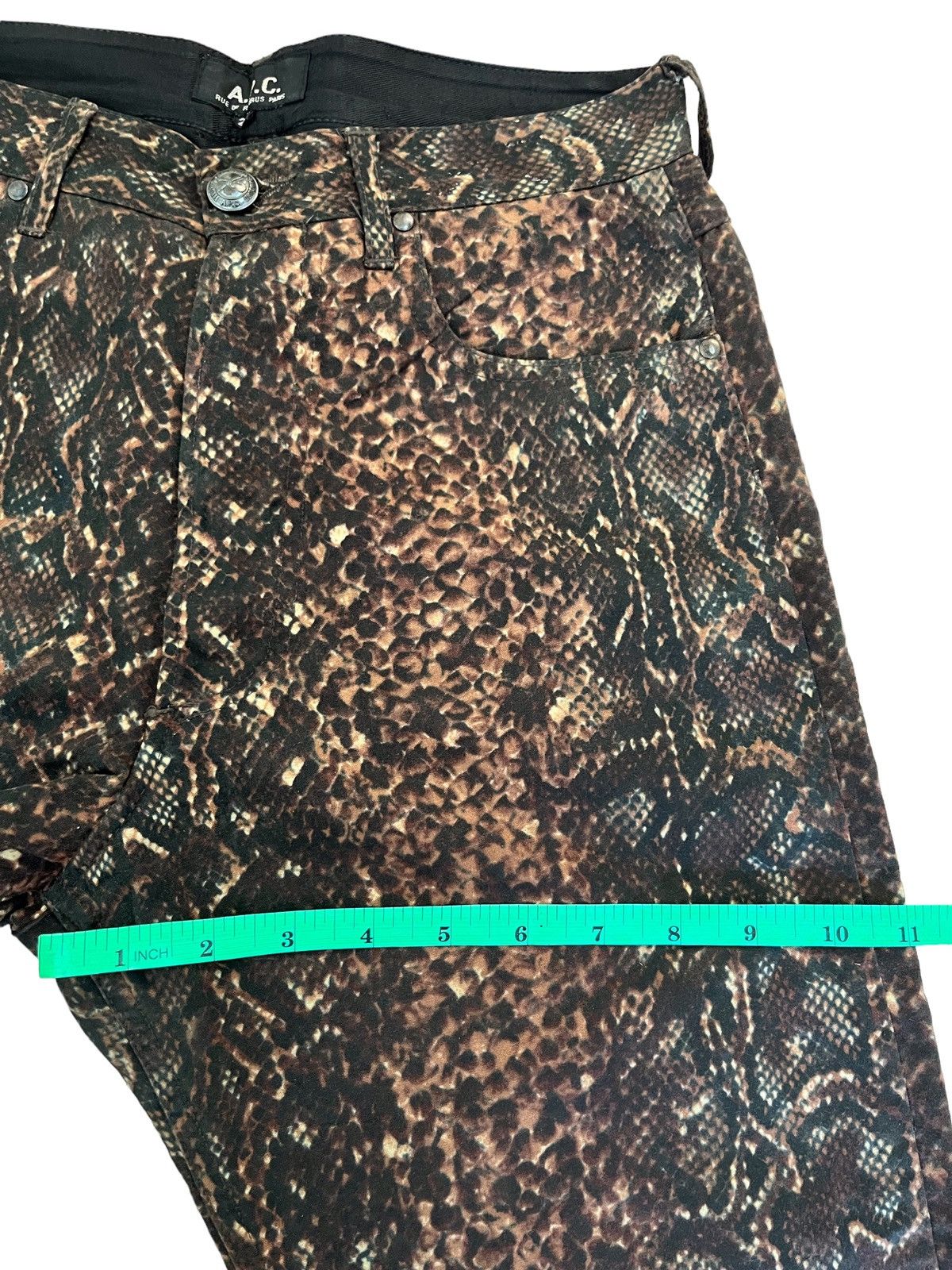 A.P.C. RARE!! 🔥 A.P.C Waxed Dark Brown Snake Print Pants Size US 26 / EU 42 - 13 Thumbnail