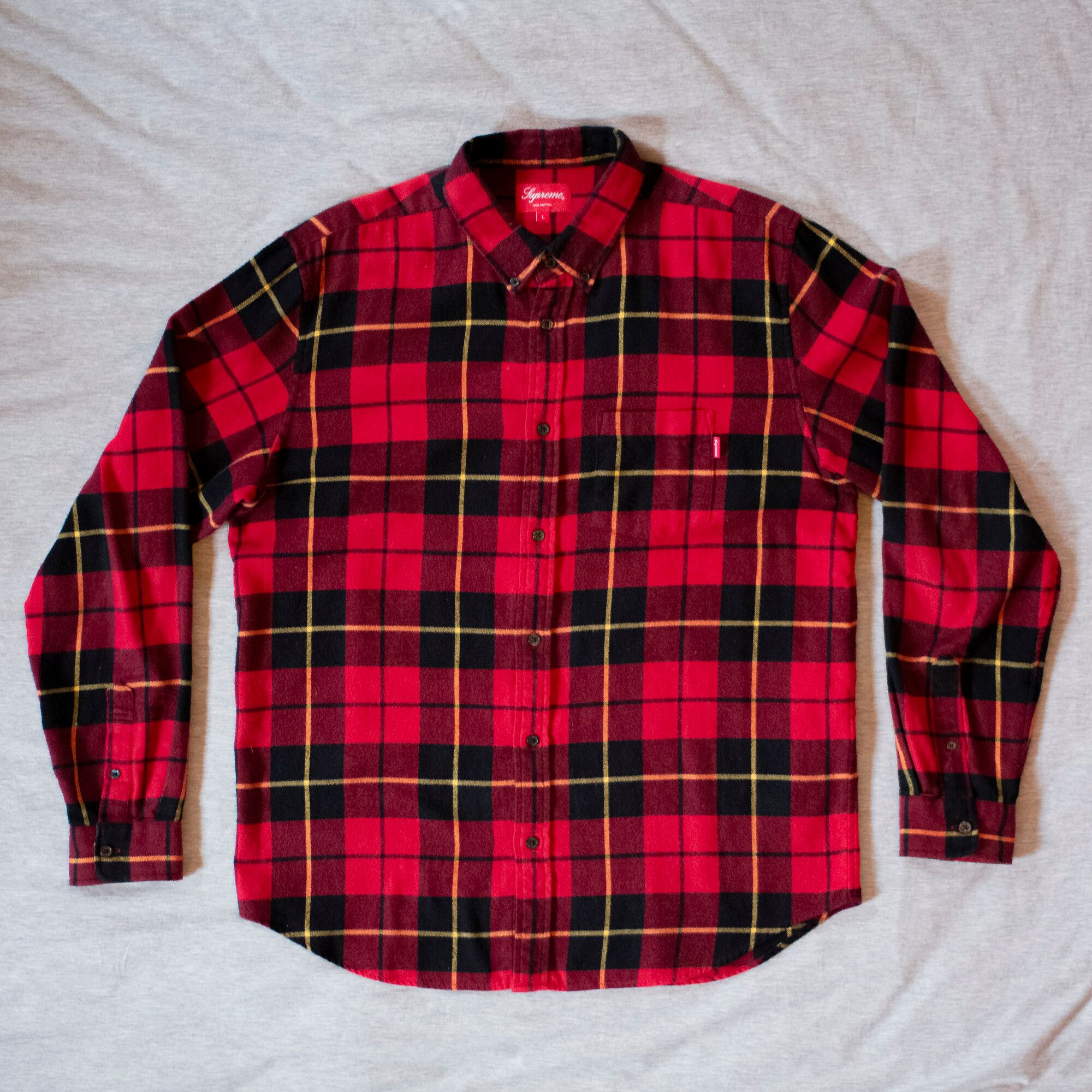 Supreme 18aw Tartan L/S Flannel Shirt-