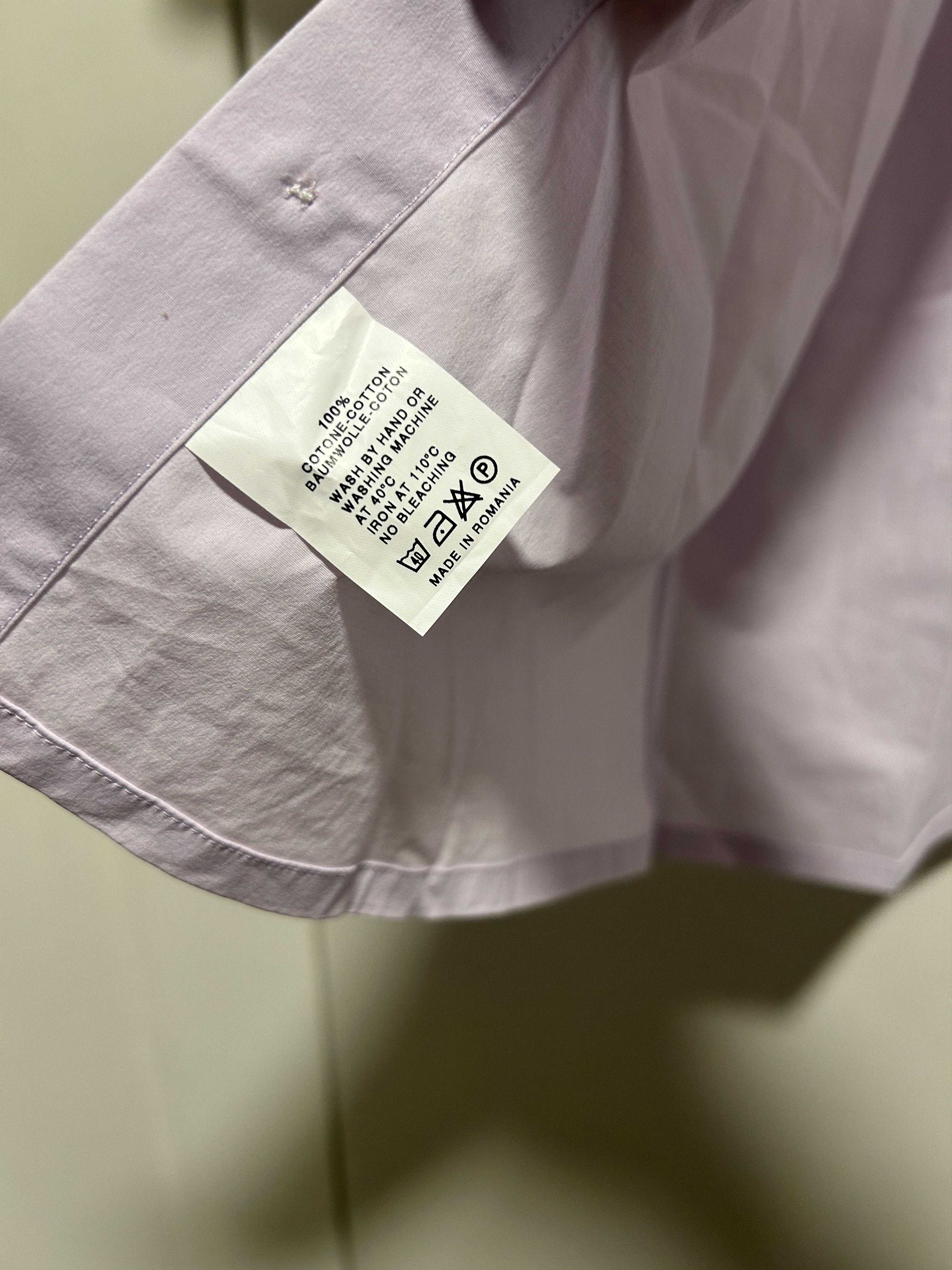 Raf Simons short sleeve pocket Embroidered shirt lilac lanvender s/s 18 Size US M / EU 48-50 / 2 - 5 Thumbnail