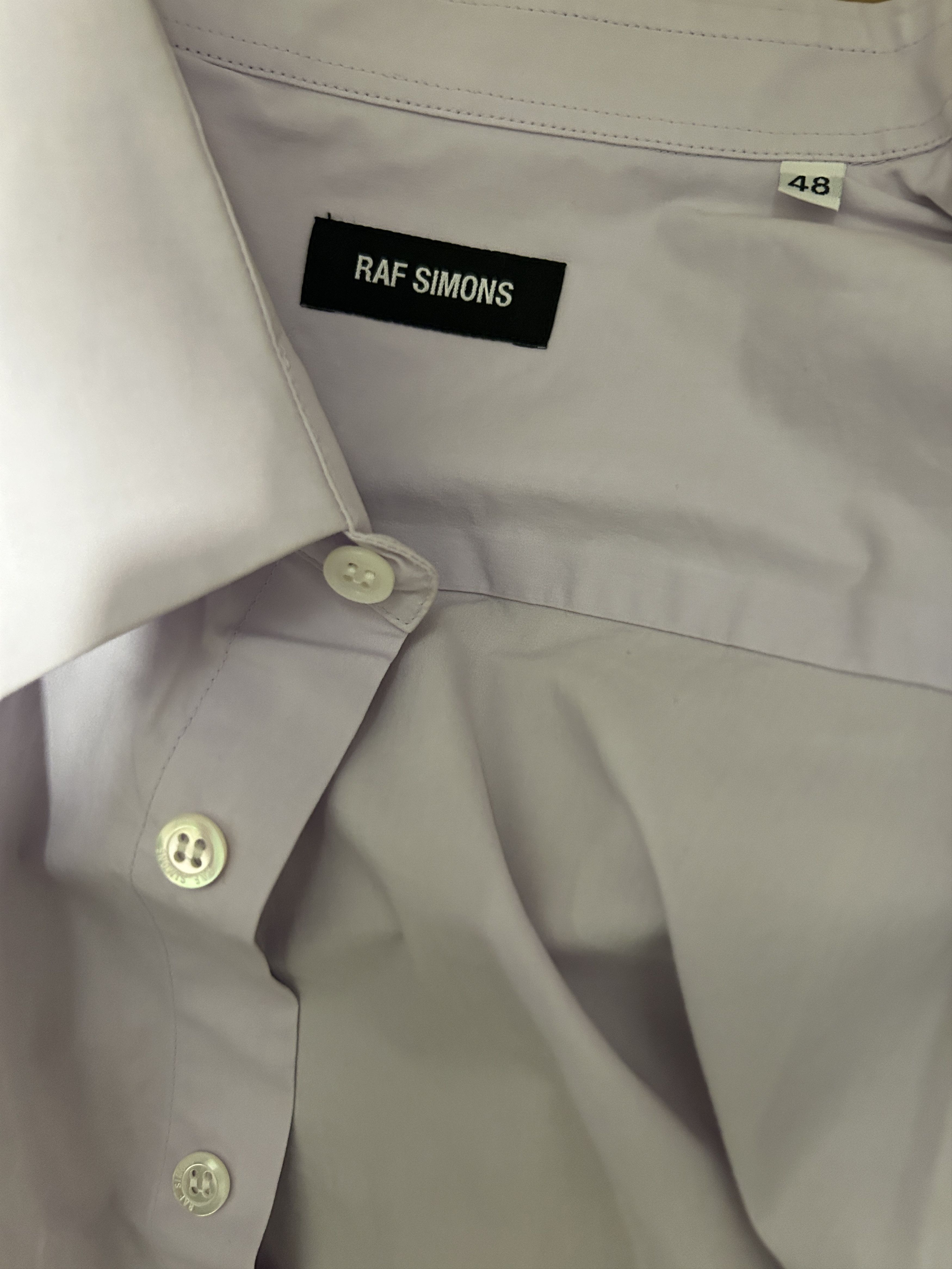 Raf Simons short sleeve pocket Embroidered shirt lilac lanvender s/s 18 Size US M / EU 48-50 / 2 - 7 Thumbnail