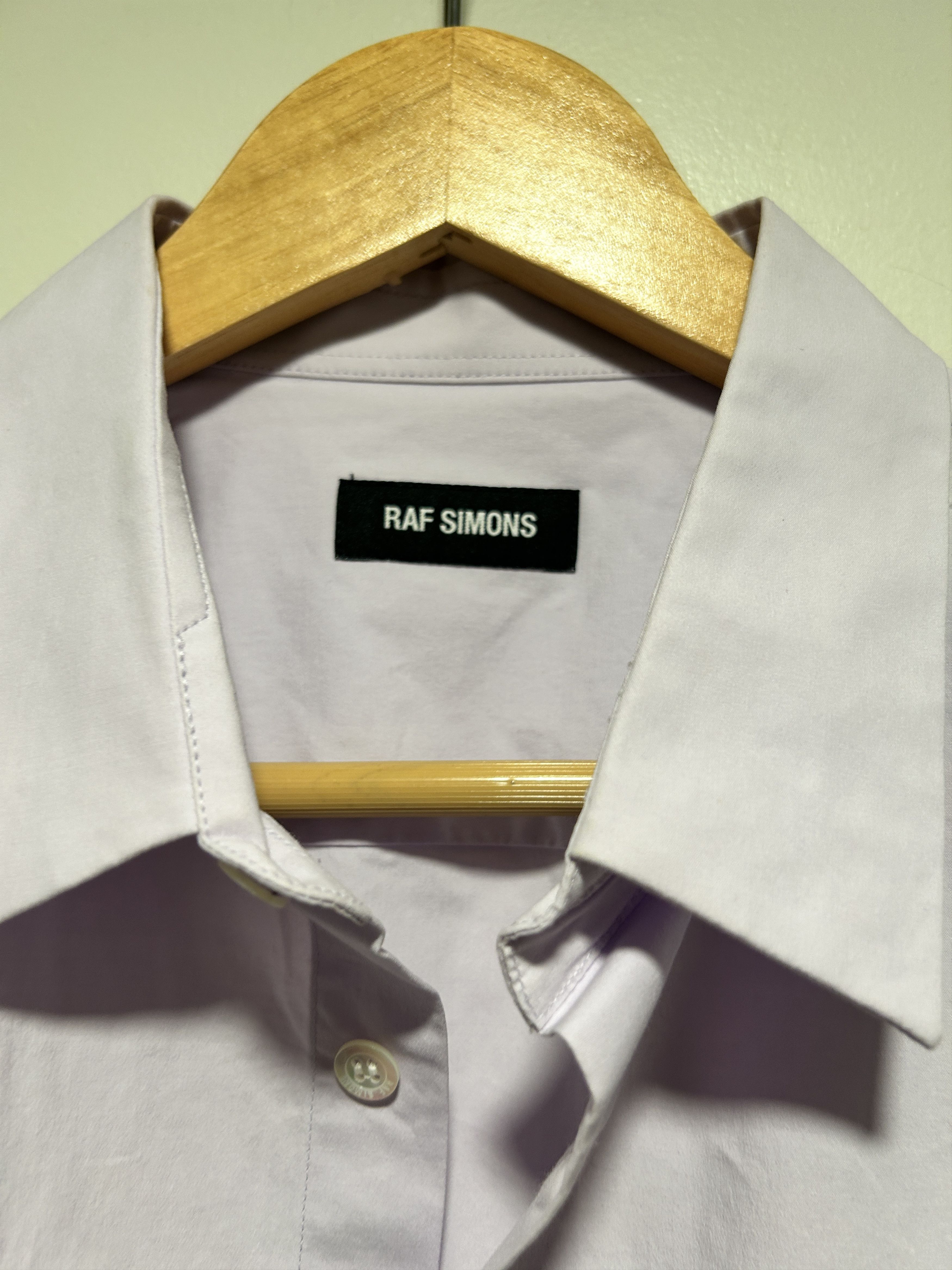 Raf Simons short sleeve pocket Embroidered shirt lilac lanvender s/s 18 Size US M / EU 48-50 / 2 - 3 Thumbnail