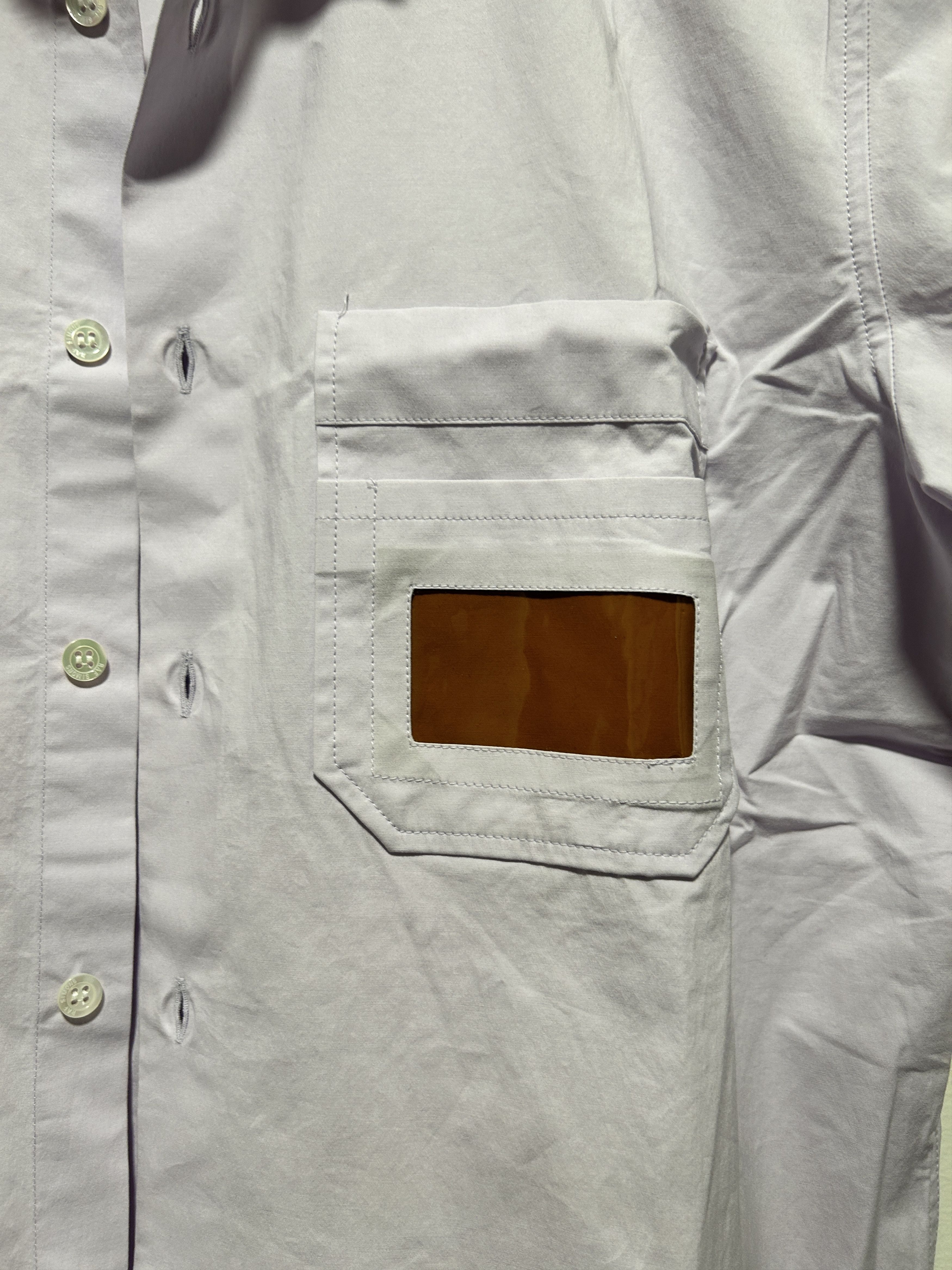 Raf Simons short sleeve pocket Embroidered shirt lilac lanvender s/s 18 Size US M / EU 48-50 / 2 - 2 Thumbnail