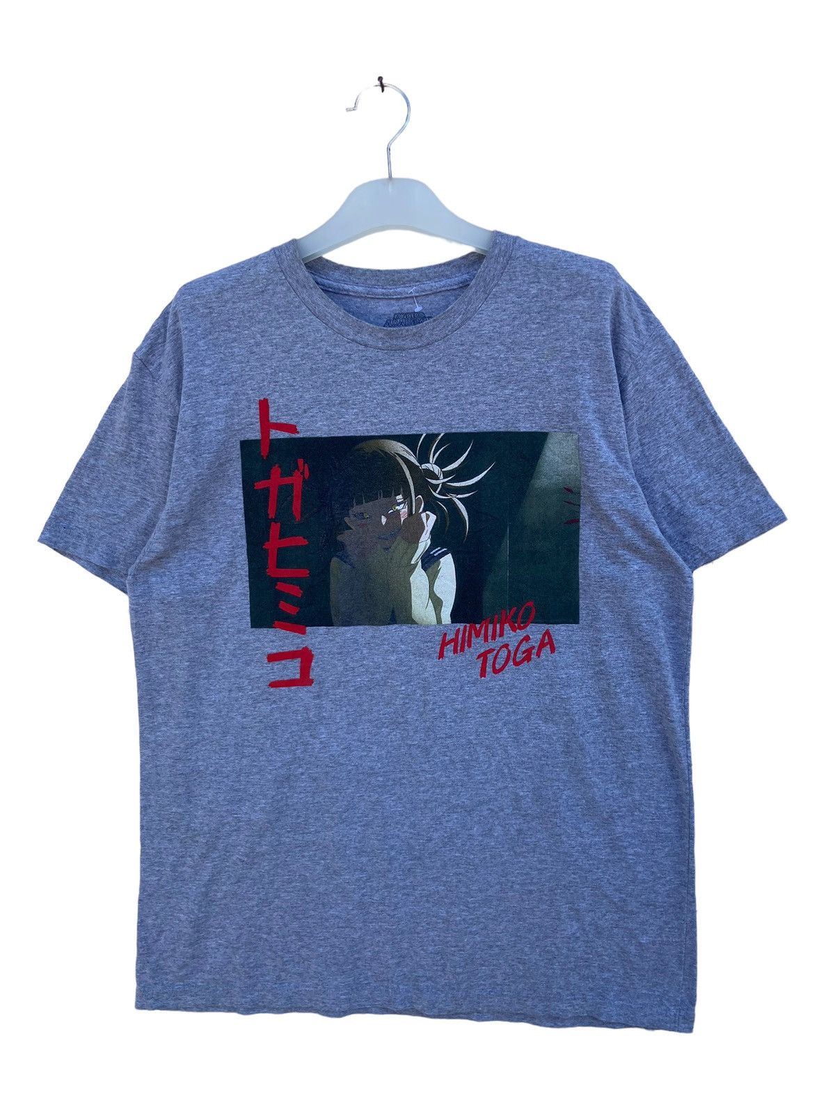 image of Anima x Cartoon Network Himiko Toga My Hero Academia Tees in Grey, Men's (Size Large)