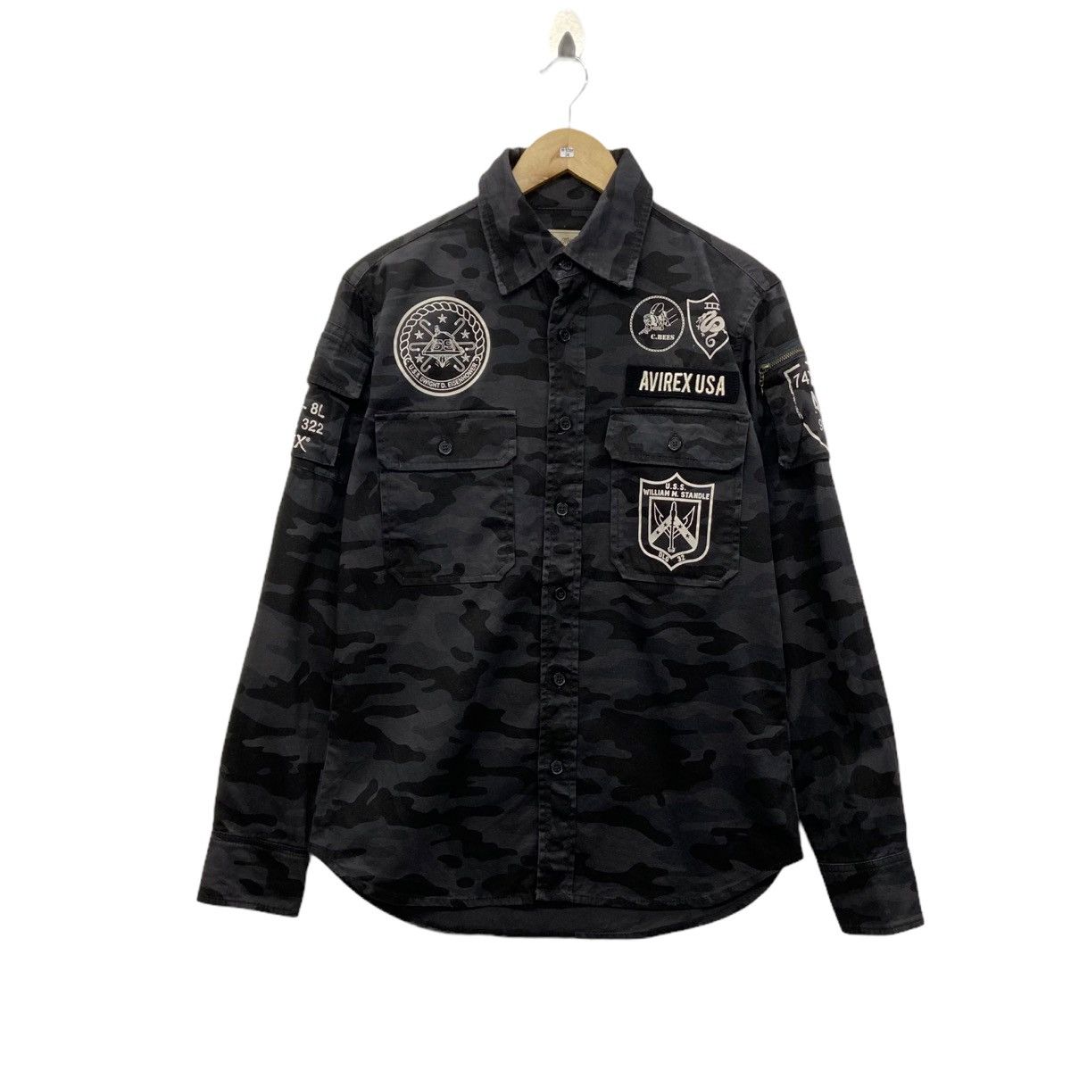 Rare!! AVIREX camouflage patches shirts