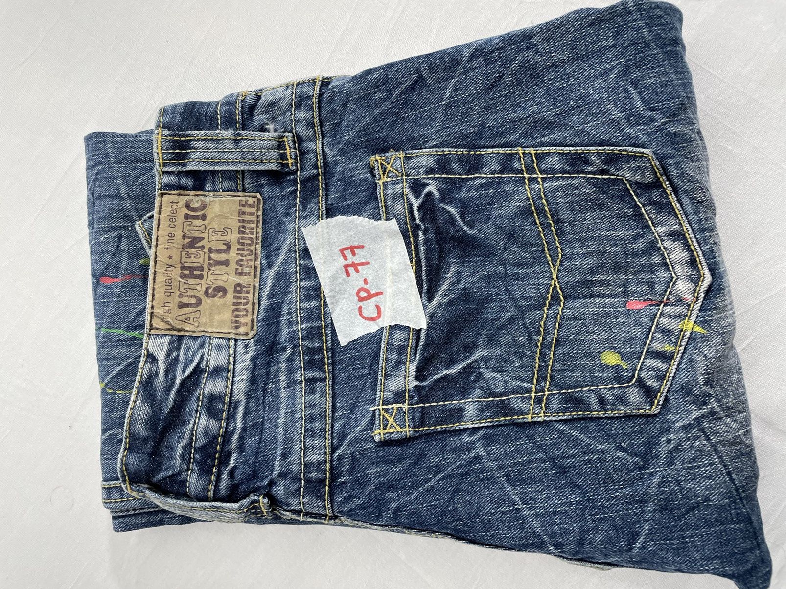 Japanese Brand Yourfavourite jeans paint splatter Size US 30 / EU 46 - 18 Thumbnail