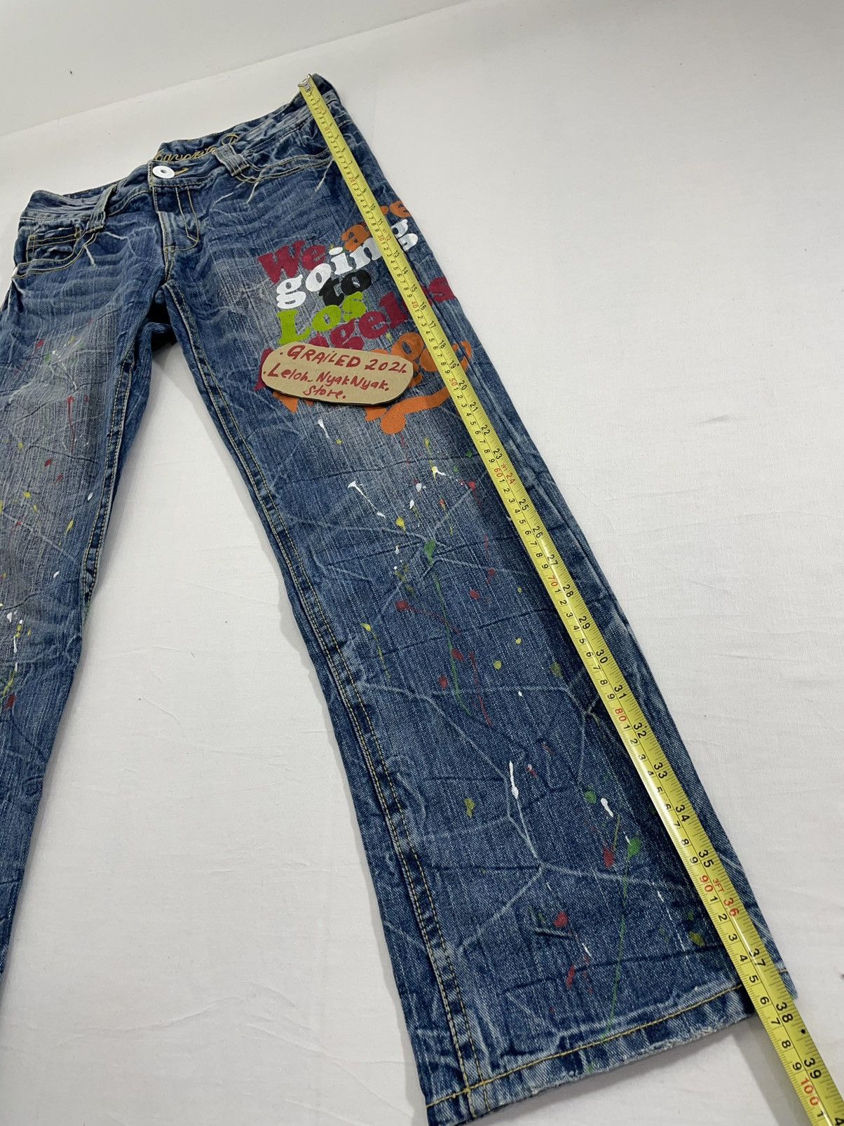 Japanese Brand Yourfavourite jeans paint splatter Size US 30 / EU 46 - 16 Thumbnail