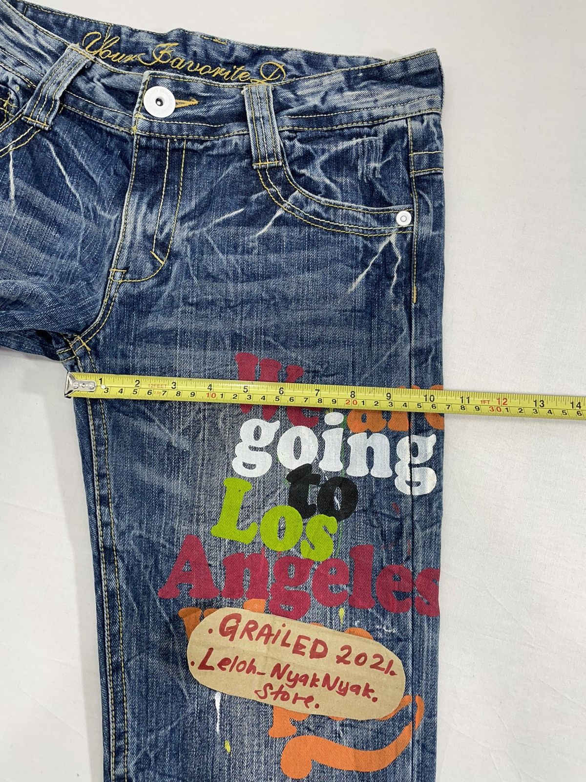 Japanese Brand Yourfavourite jeans paint splatter Size US 30 / EU 46 - 13 Thumbnail