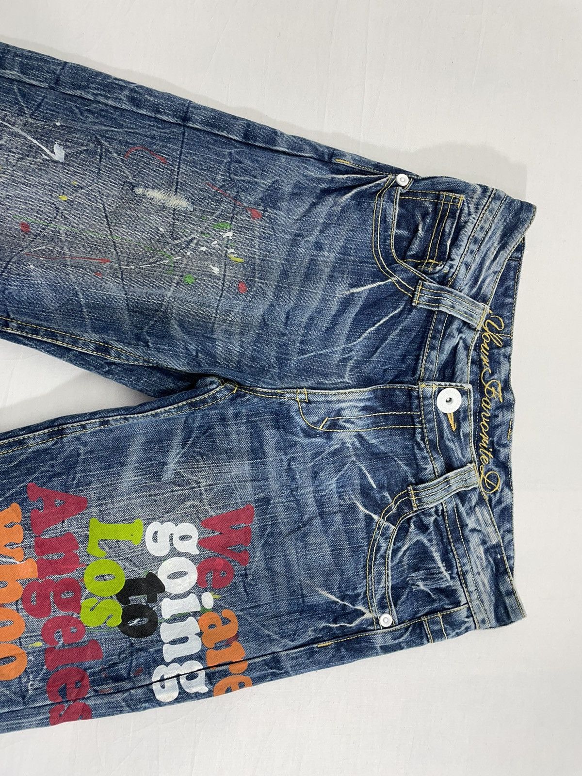 Japanese Brand Yourfavourite jeans paint splatter Size US 30 / EU 46 - 2 Thumbnail