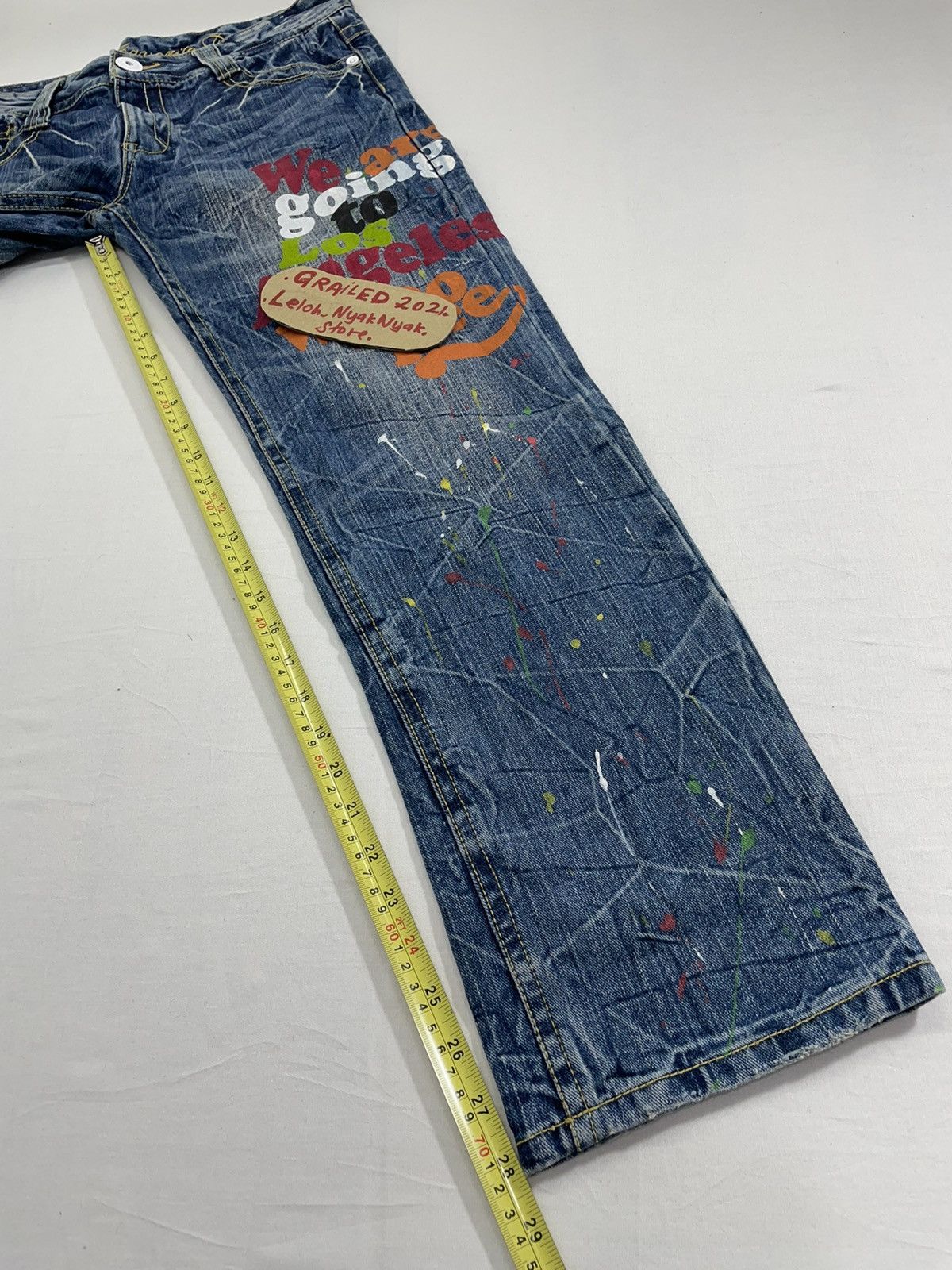 Japanese Brand Yourfavourite jeans paint splatter Size US 30 / EU 46 - 17 Thumbnail