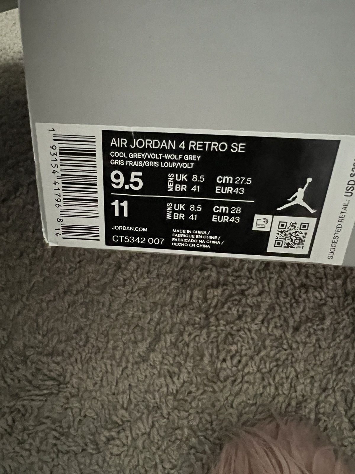 Jordan Brand Jordan 4 Retro SE 'Neon 95' Size US 9.5 / EU 42-43 - 2 Thumbnail