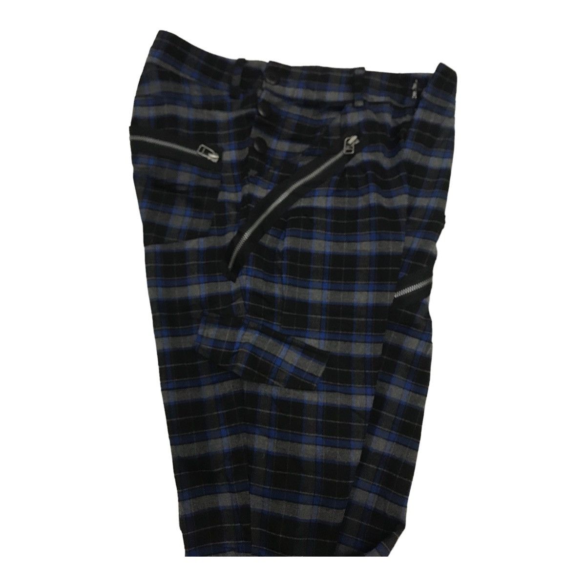 Japanese Brand Rare Blue Tartan Punk Style Zipper Bondage Size US 30 / EU 46 - 10 Thumbnail
