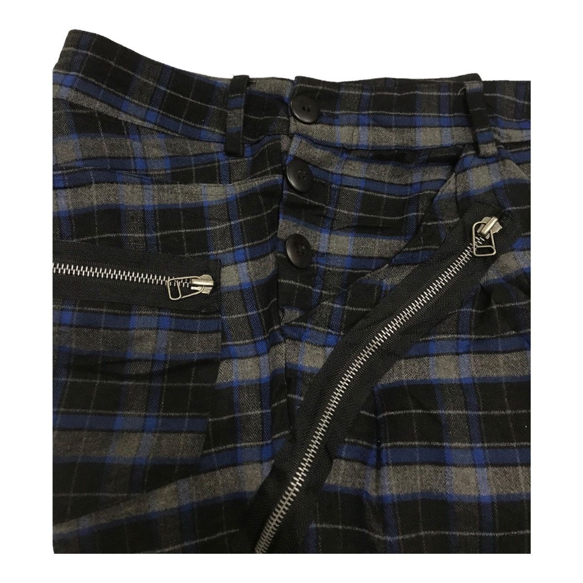 Japanese Brand Rare Blue Tartan Punk Style Zipper Bondage Size US 30 / EU 46 - 11 Thumbnail