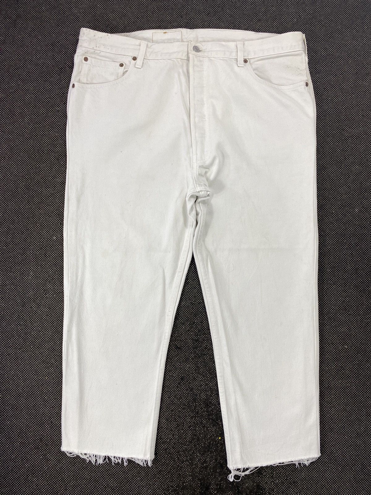 VINTAGE LEVIS 501 CROPPED WHITE JEANS -J503
