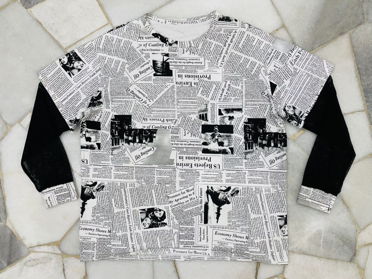 Japanese Brand RARE Design Tshirt Newpapper Full/over Print Size US L / EU 52-54 / 3 - 1 Thumbnail