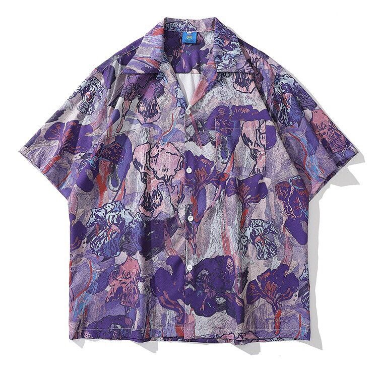 Retro fashion graphic hawaiian shirt