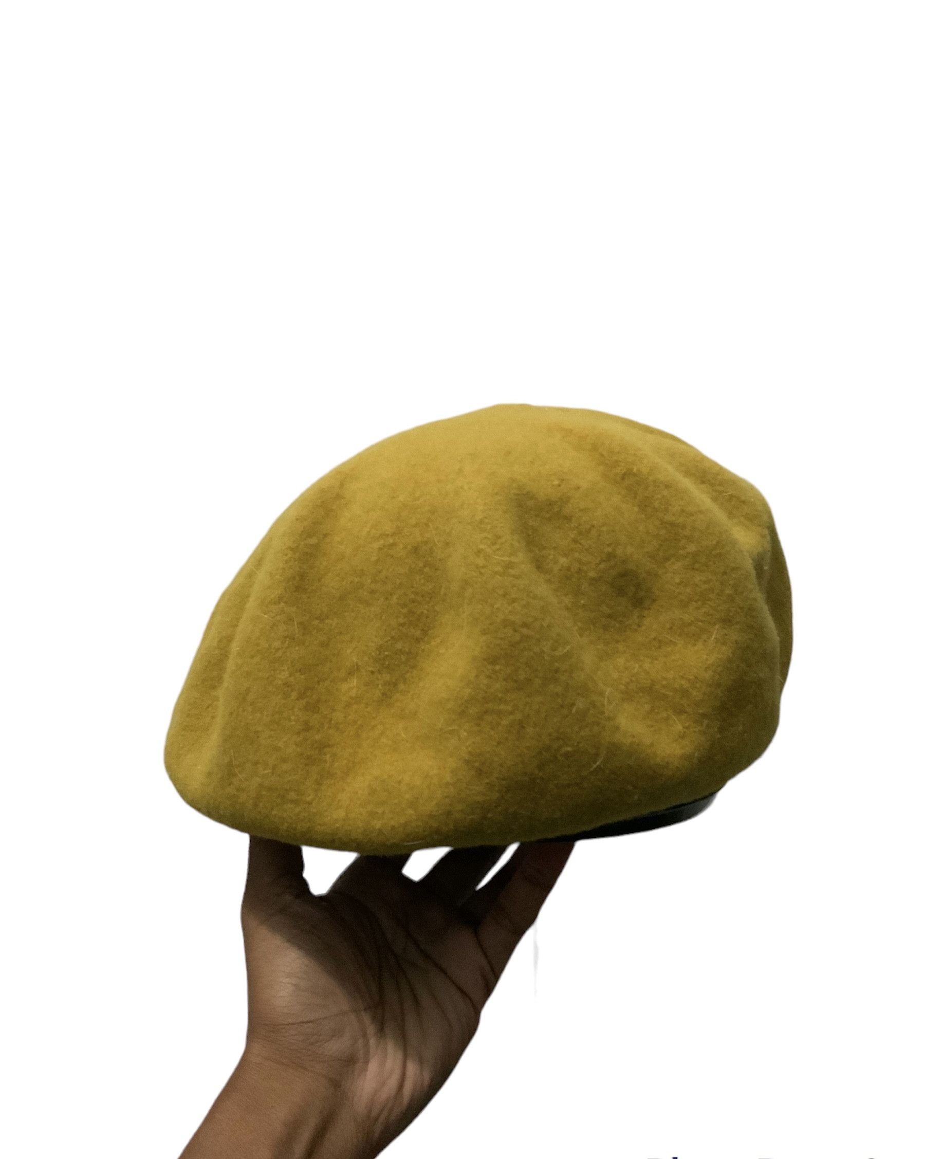 image of Archival Clothing x Retro Hat Studio Clip Japan Wool Beret Hat in Yellow, Men's