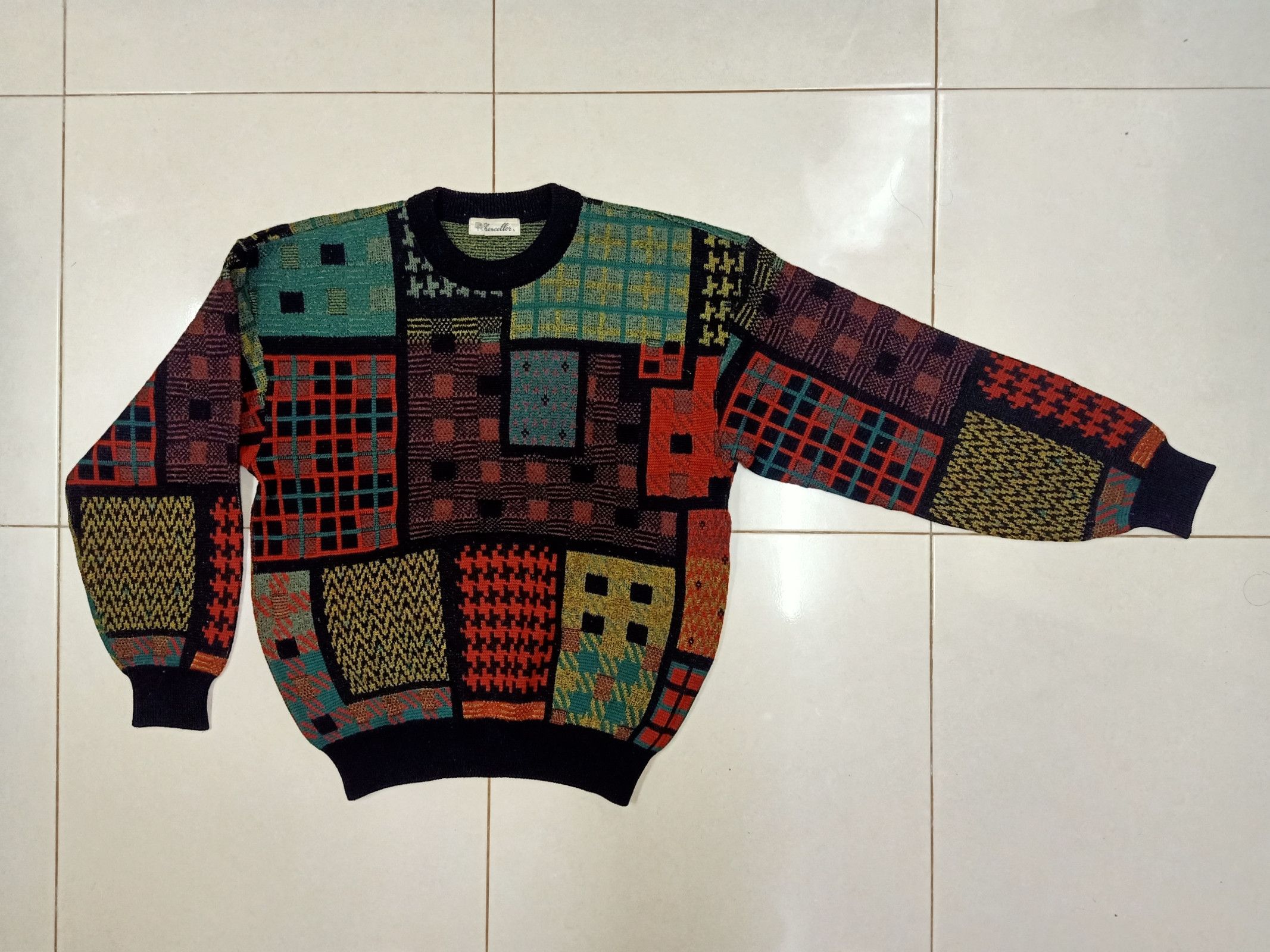 Aran Isles Knitwear × Japanese Brand CR CHANCELLOR Nice Pattern Cozy Knitwear Sweaters Size US L / EU 52-54 / 3 - 3 Thumbnail