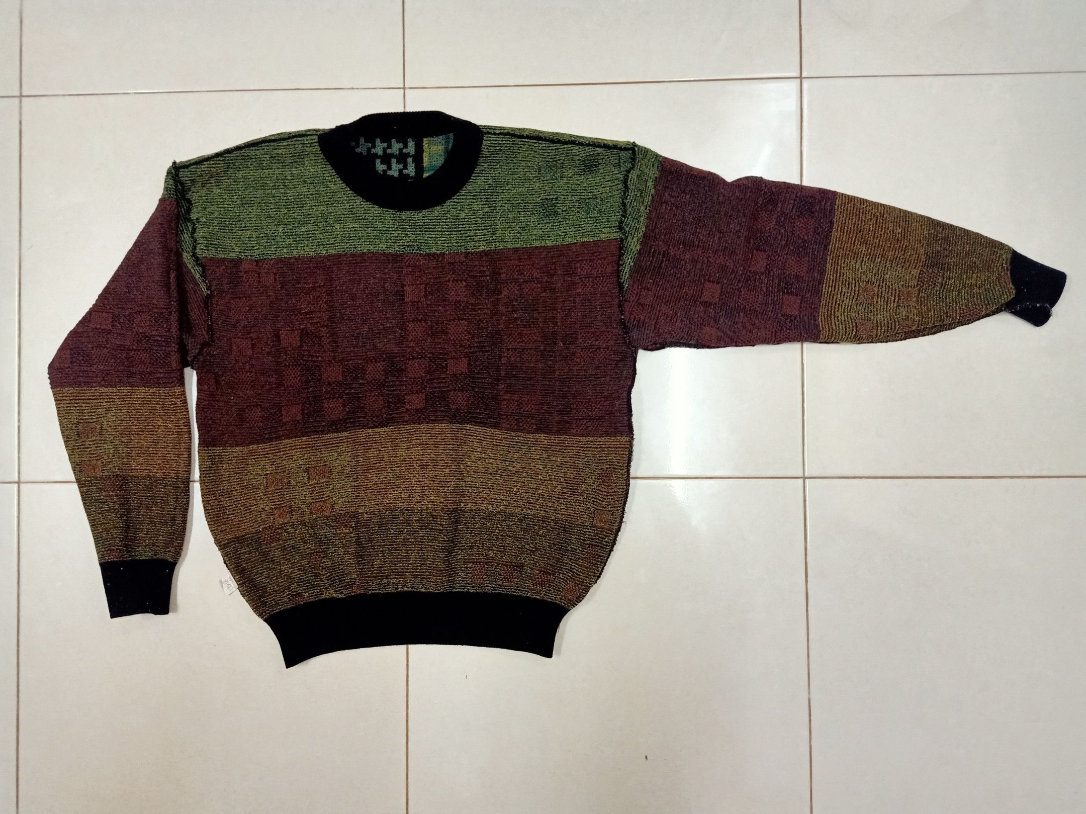 Aran Isles Knitwear × Japanese Brand CR CHANCELLOR Nice Pattern Cozy Knitwear Sweaters Size US L / EU 52-54 / 3 - 4 Thumbnail