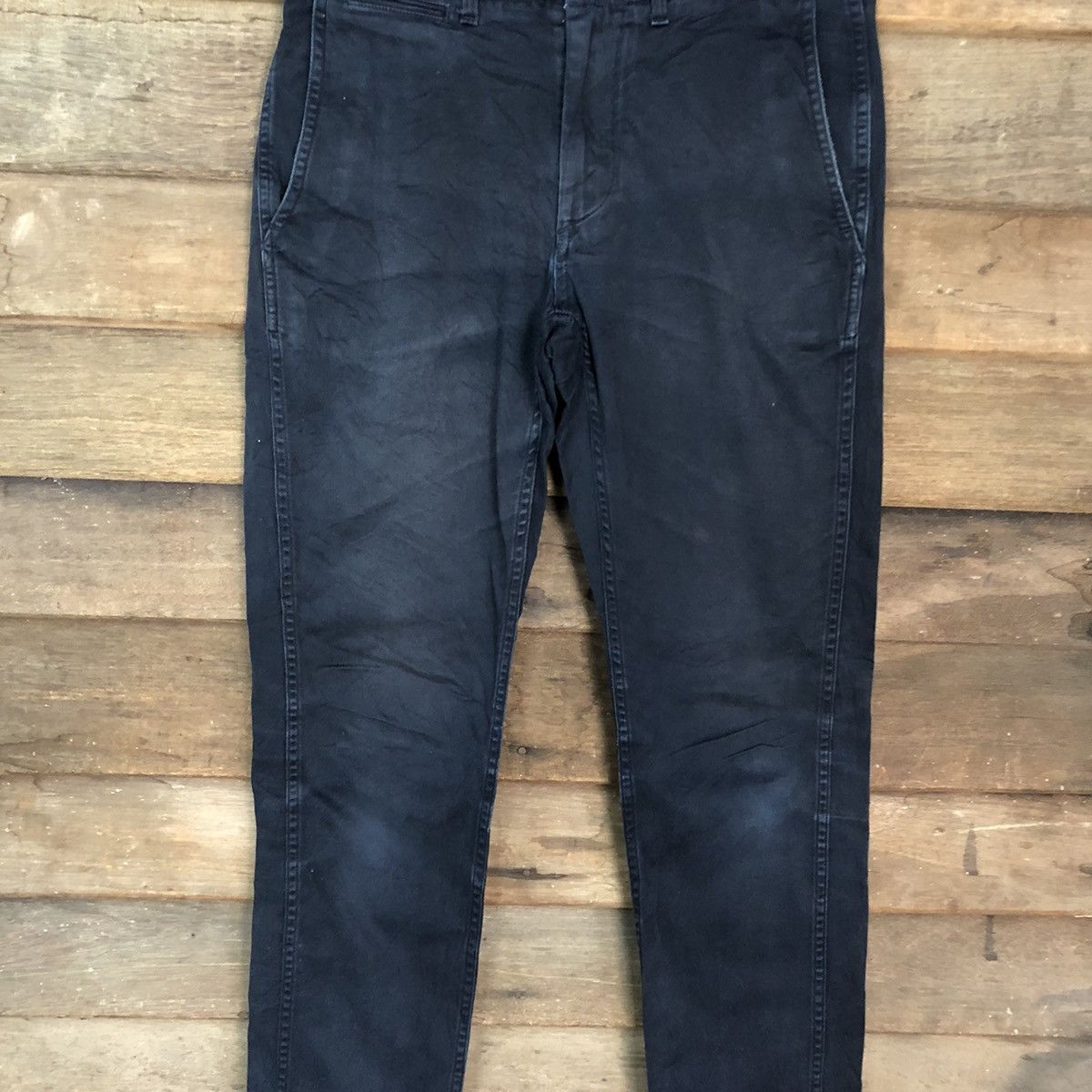 Japanese Brand DLL United Arrows Dark Blue Straight Pants #c1256 Size US 28 / EU 44 - 4 Thumbnail