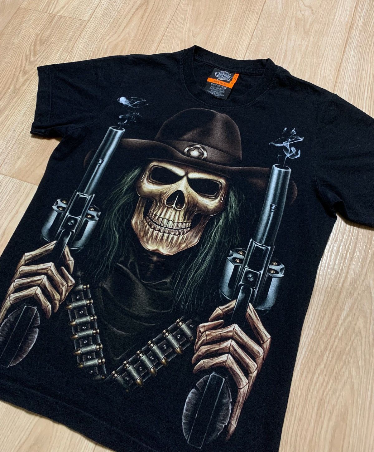 Vintage Death Grim Gun Shooter All Printed T-Shirt Size US S / EU 44-46 / 1 - 2 Thumbnail