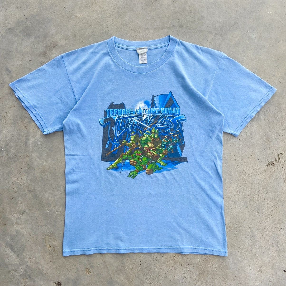 image of Cartoon Network x Nickelodeon 2000's Nickelodeon Teenage Mutant Ninja Turtle T-Shirt in Blue Ocean 