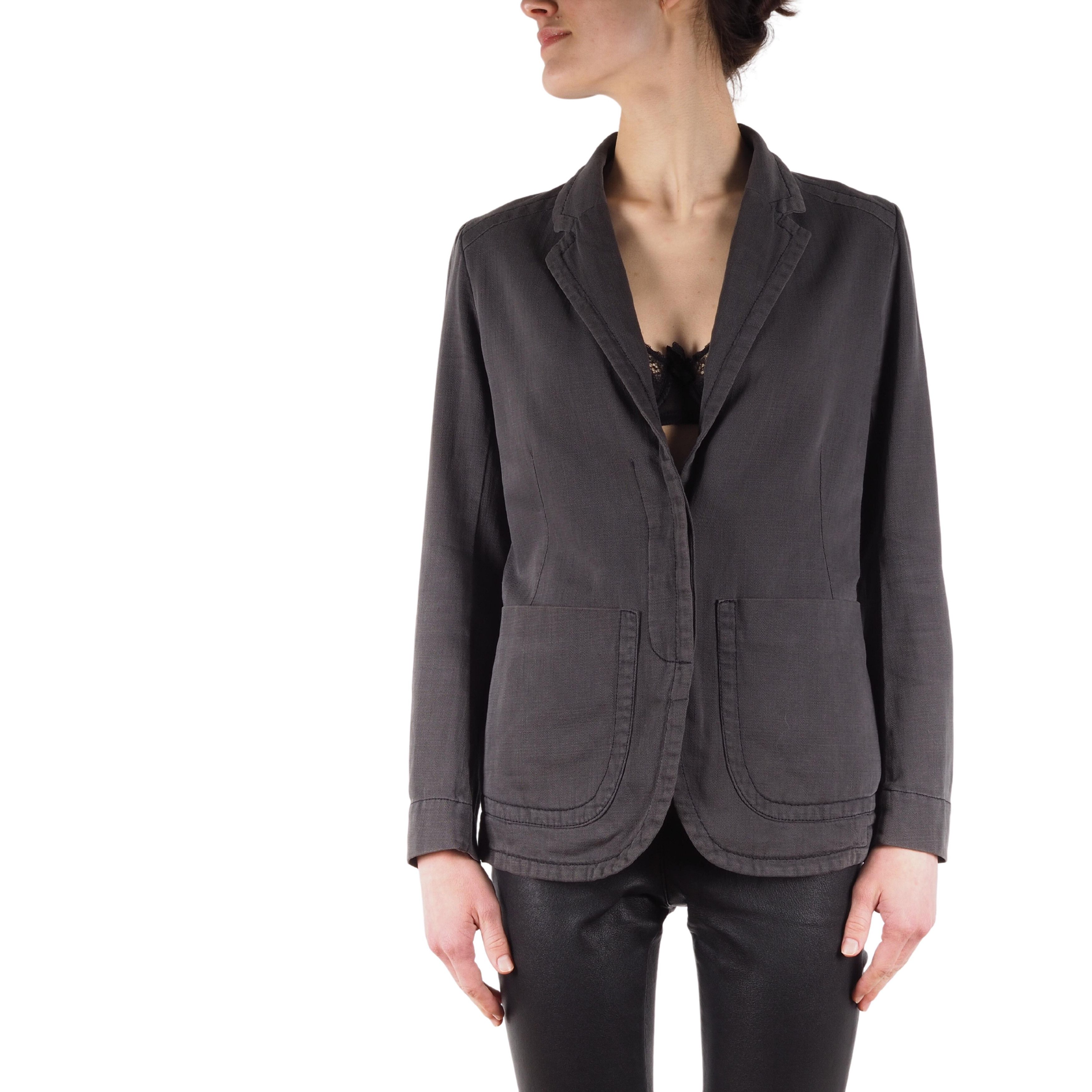 Isabel Marant Etoile Cotton Washed Black Blazer Coat Jacket