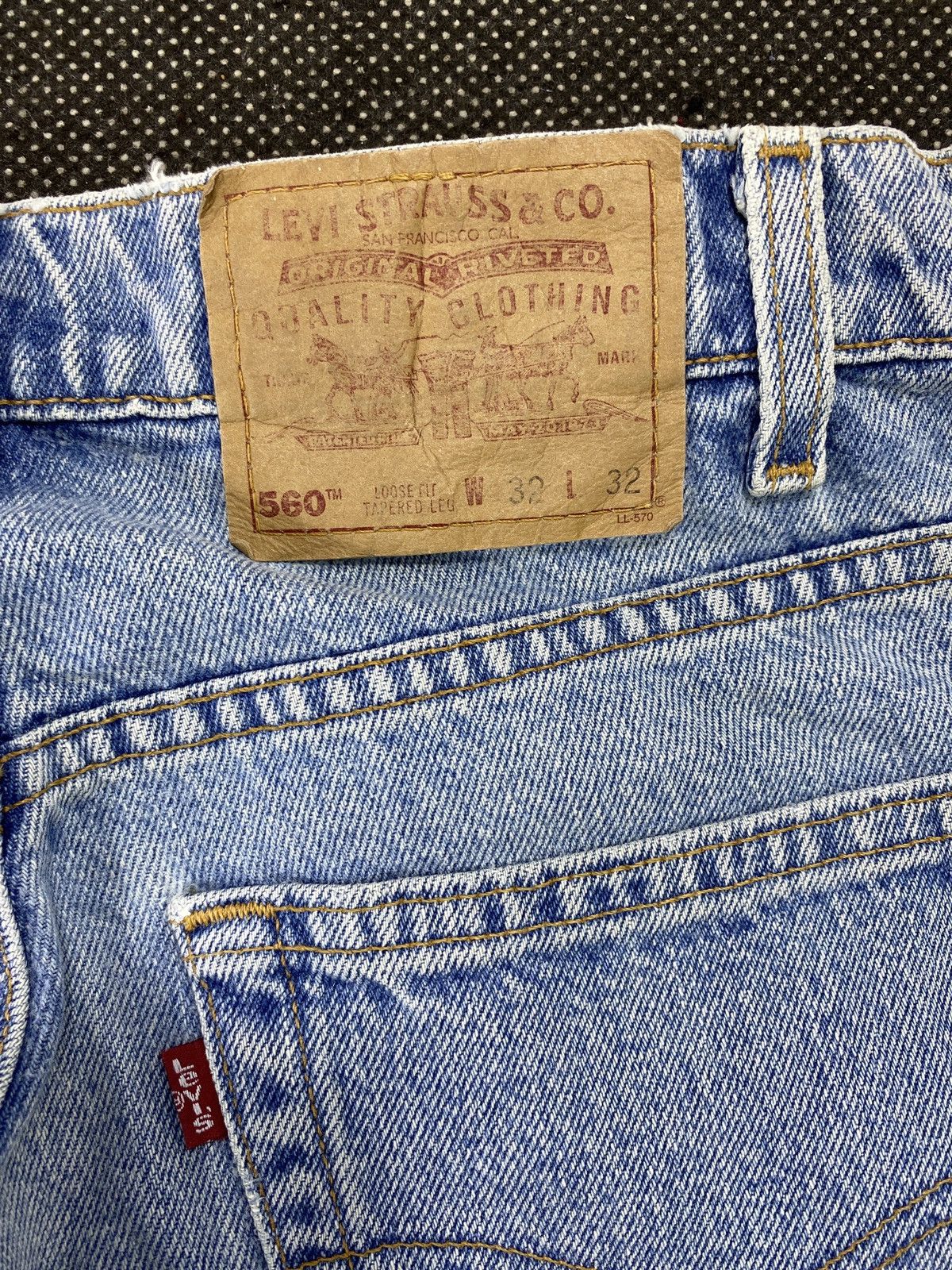 Jean 90s VINTAGE LEVIS 560 TAPERED BLUE WASH JEANS 32x32 -J509 Size US 32 / EU 48 - 11 Thumbnail