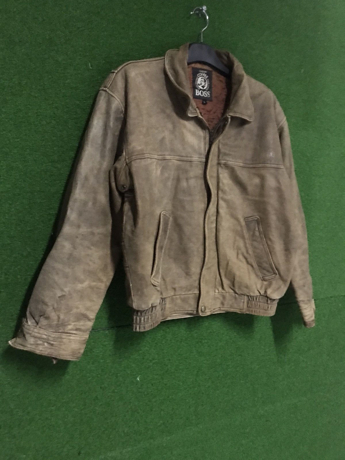 Japanese Brand 🔥 Rare !! Suntory Coffee Boss Leather Jacket Size US L / EU 52-54 / 3 - 4 Thumbnail
