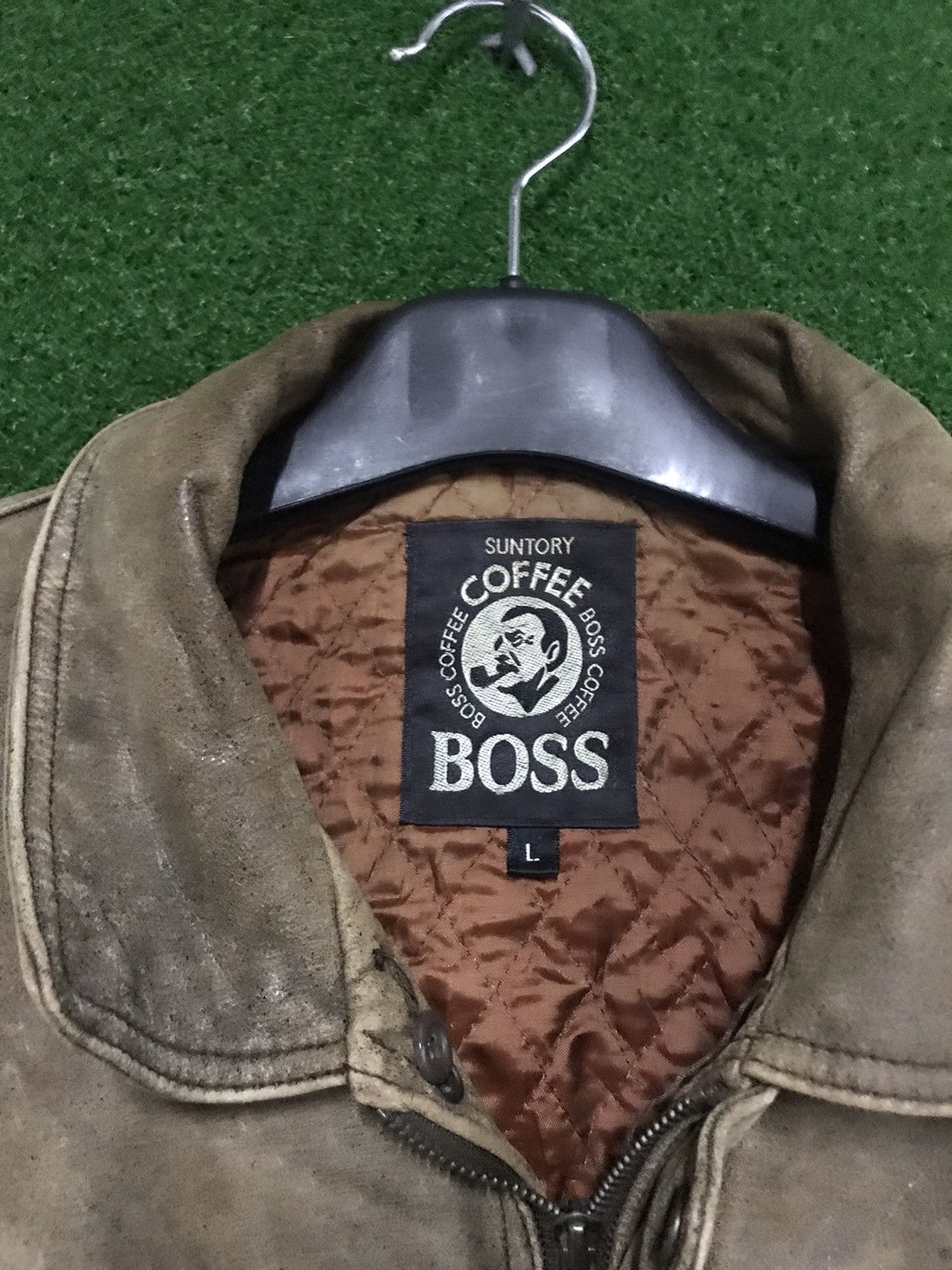 Japanese Brand 🔥 Rare !! Suntory Coffee Boss Leather Jacket Size US L / EU 52-54 / 3 - 7 Thumbnail
