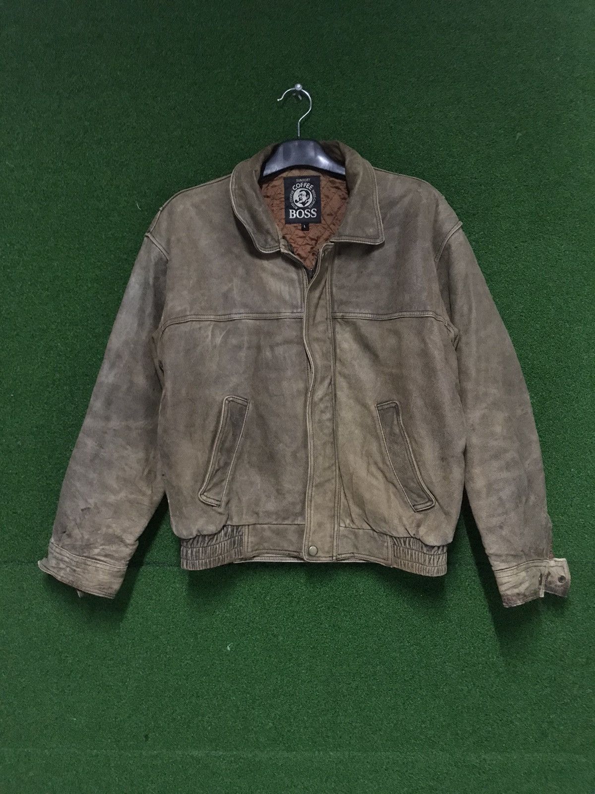 Japanese Brand 🔥 Rare !! Suntory Coffee Boss Leather Jacket Size US L / EU 52-54 / 3 - 2 Thumbnail