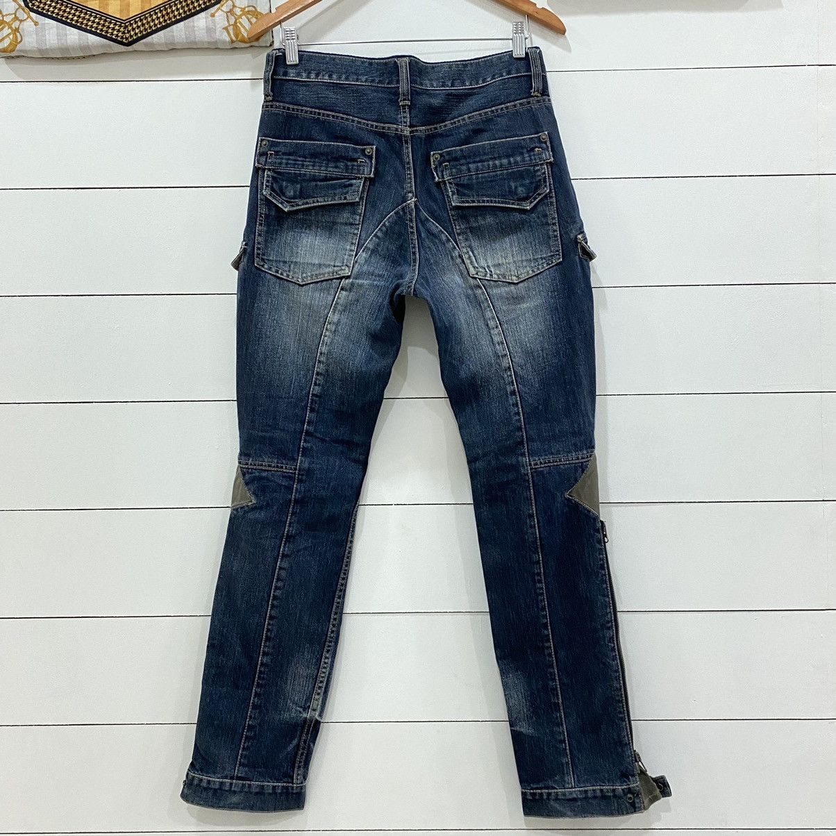 If Six Was Nine × Le Grande Bleu (L.G.B.) × PPFM PPFM Punk Zipper Distressed Denim Jeans Size US 31 - 10 Thumbnail