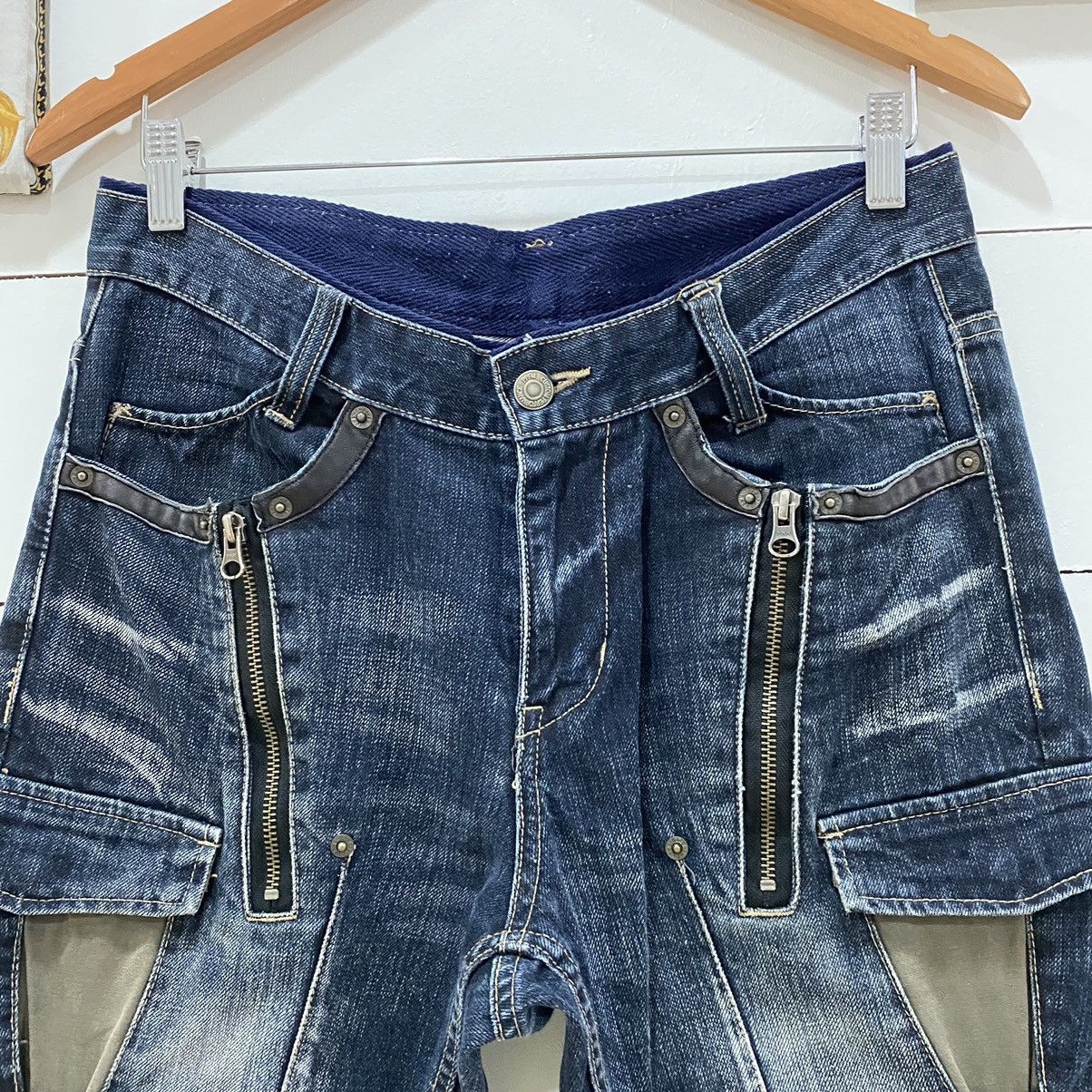 If Six Was Nine × Le Grande Bleu (L.G.B.) × PPFM PPFM Punk Zipper Distressed Denim Jeans Size US 31 - 6 Thumbnail