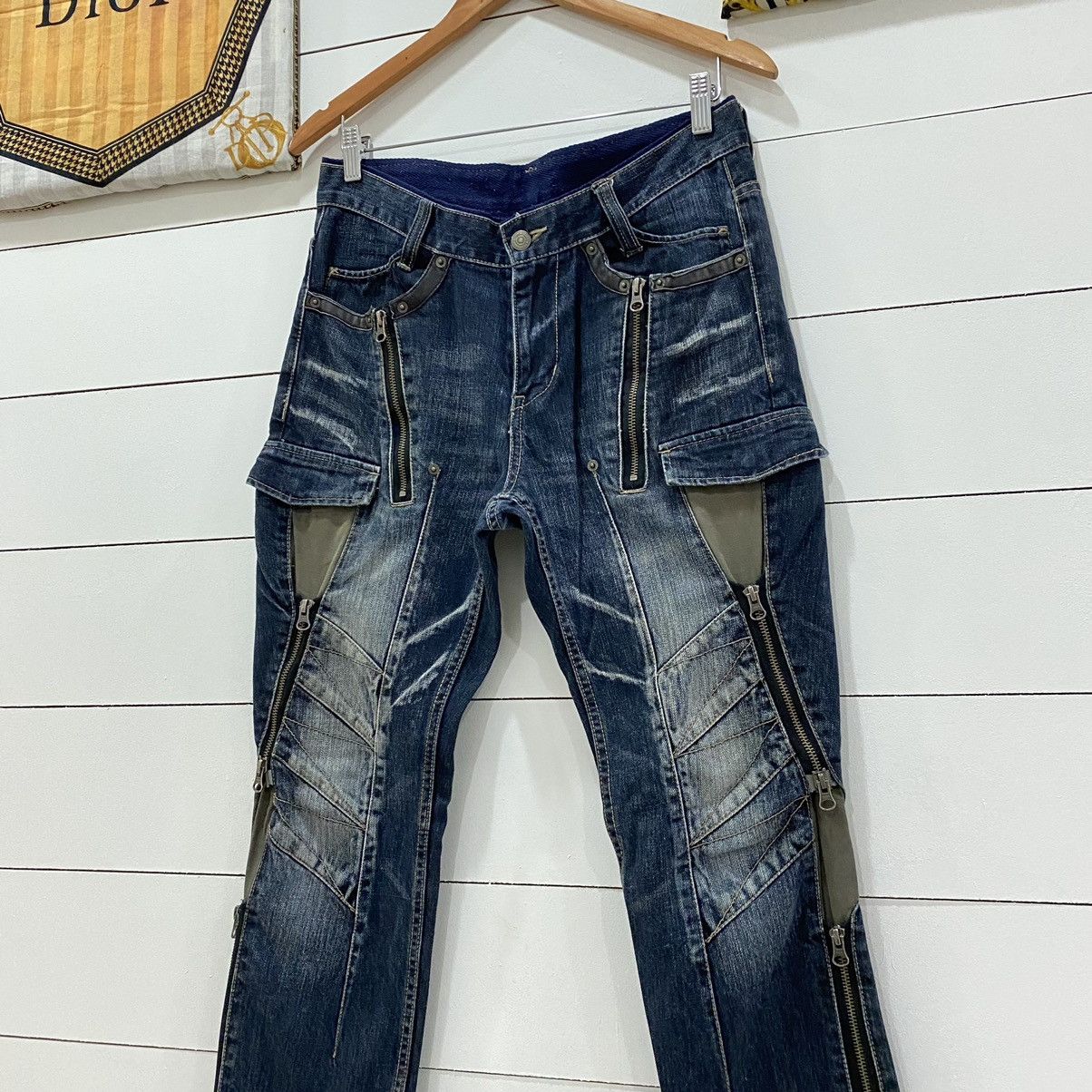 If Six Was Nine × Le Grande Bleu (L.G.B.) × PPFM PPFM Punk Zipper Distressed Denim Jeans Size US 31 - 4 Thumbnail