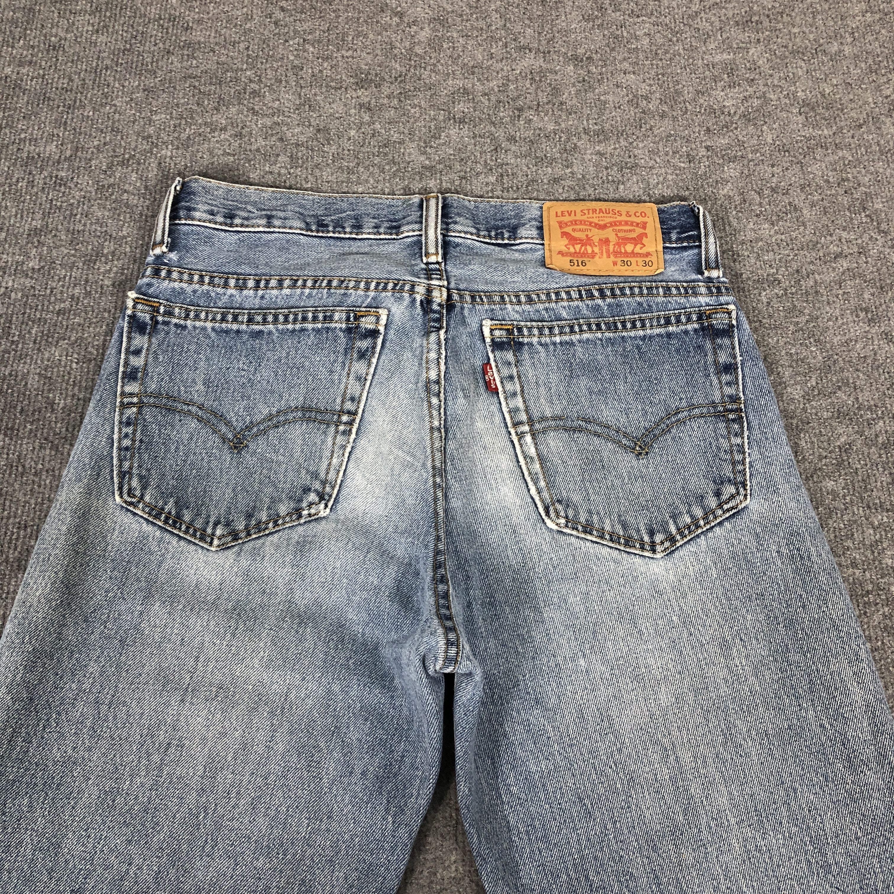 Levi's Vintage Y2k Levi's 516 Distress Faded Blue Denim Jean Size US 30 / EU 46 - 4 Thumbnail