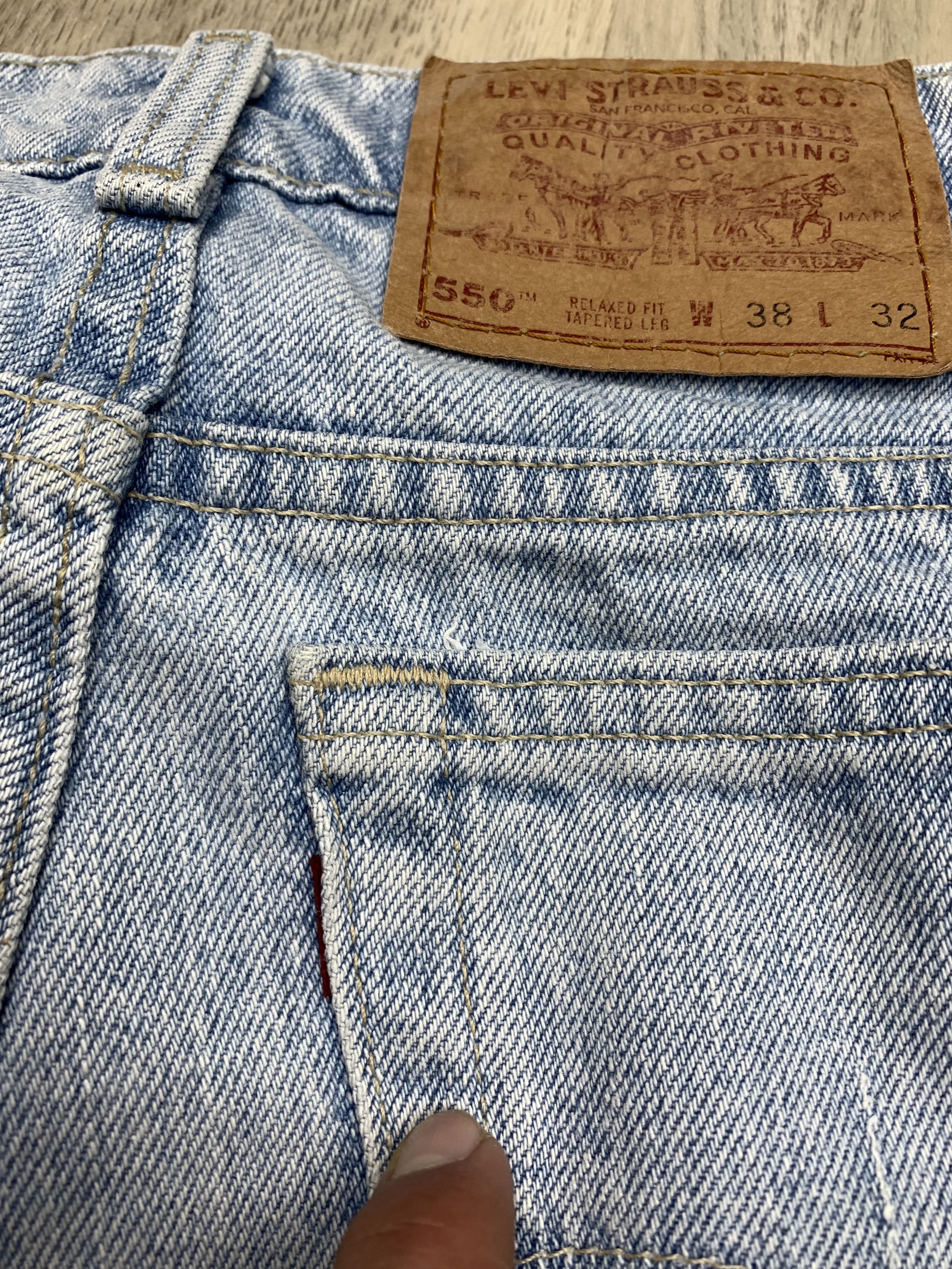 Levi's Levi's 550 Blue Washed Denim Pants Jeans Size US 38 / EU 54 - 3 Thumbnail